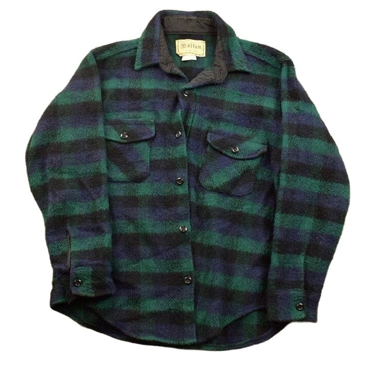 Vintage 1950s Melton Plaid Flannel Button Up Jacket Men's Large