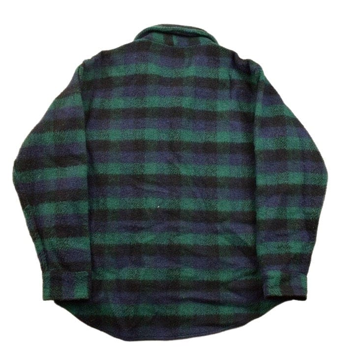 Vintage 1950s Melton Plaid Flannel Button Up Jacket Men's Large - Image 2