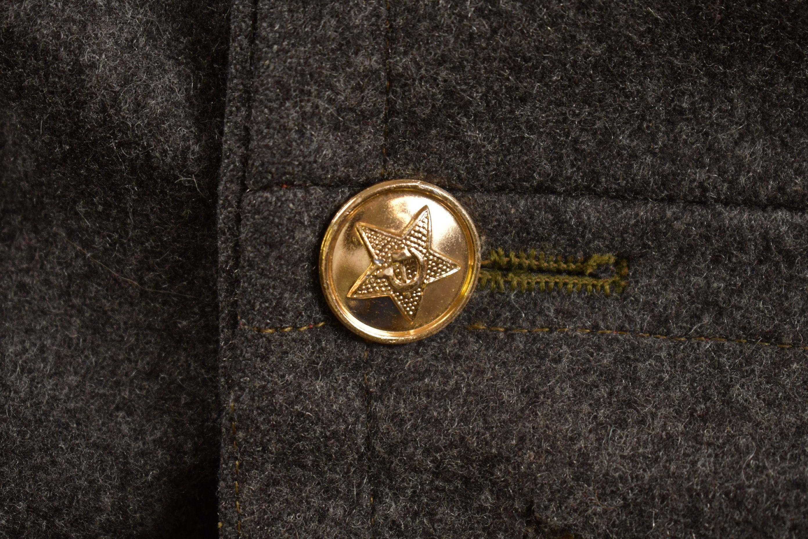 Vintage 1950s Military 100% Wool Jacket Men's Large - Image 4