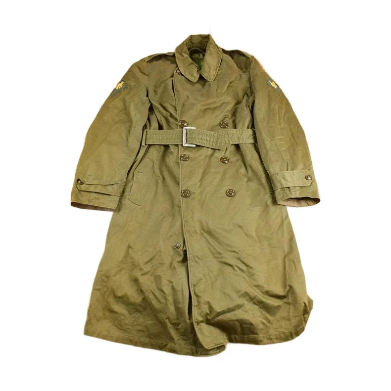 Vintage 1950s Military Overcoat With Liner
