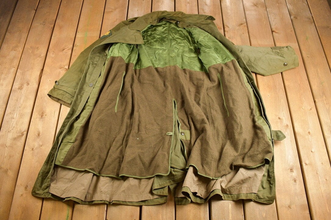 Vintage 1950s Military Overcoat With Liner - Image 4