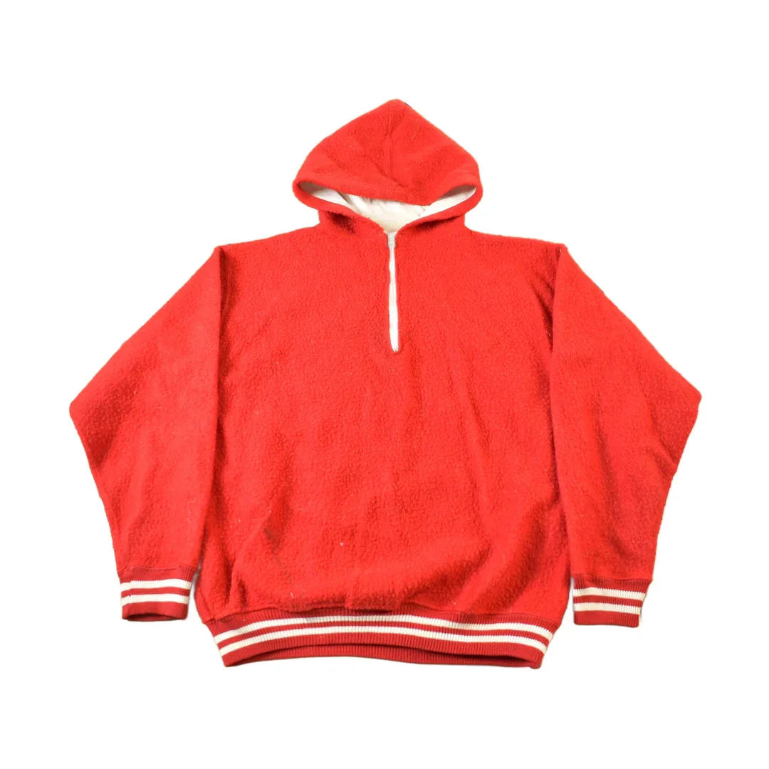 Vintage 1950s Naperville Champion Fleece Quarter Zip Hoodie - Image 2