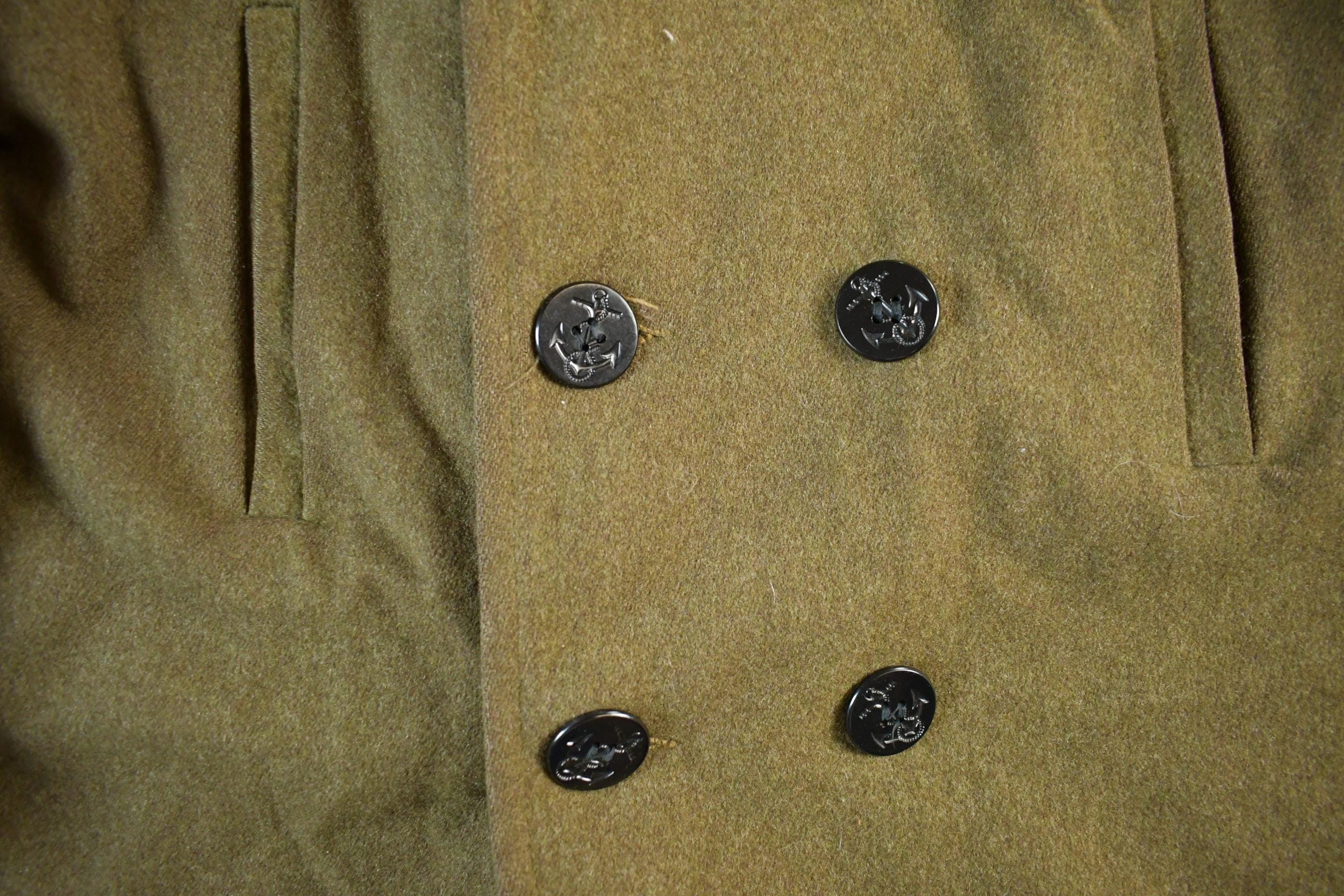 Vintage 1950s Naval Wool Coat Men's Large - Image 3