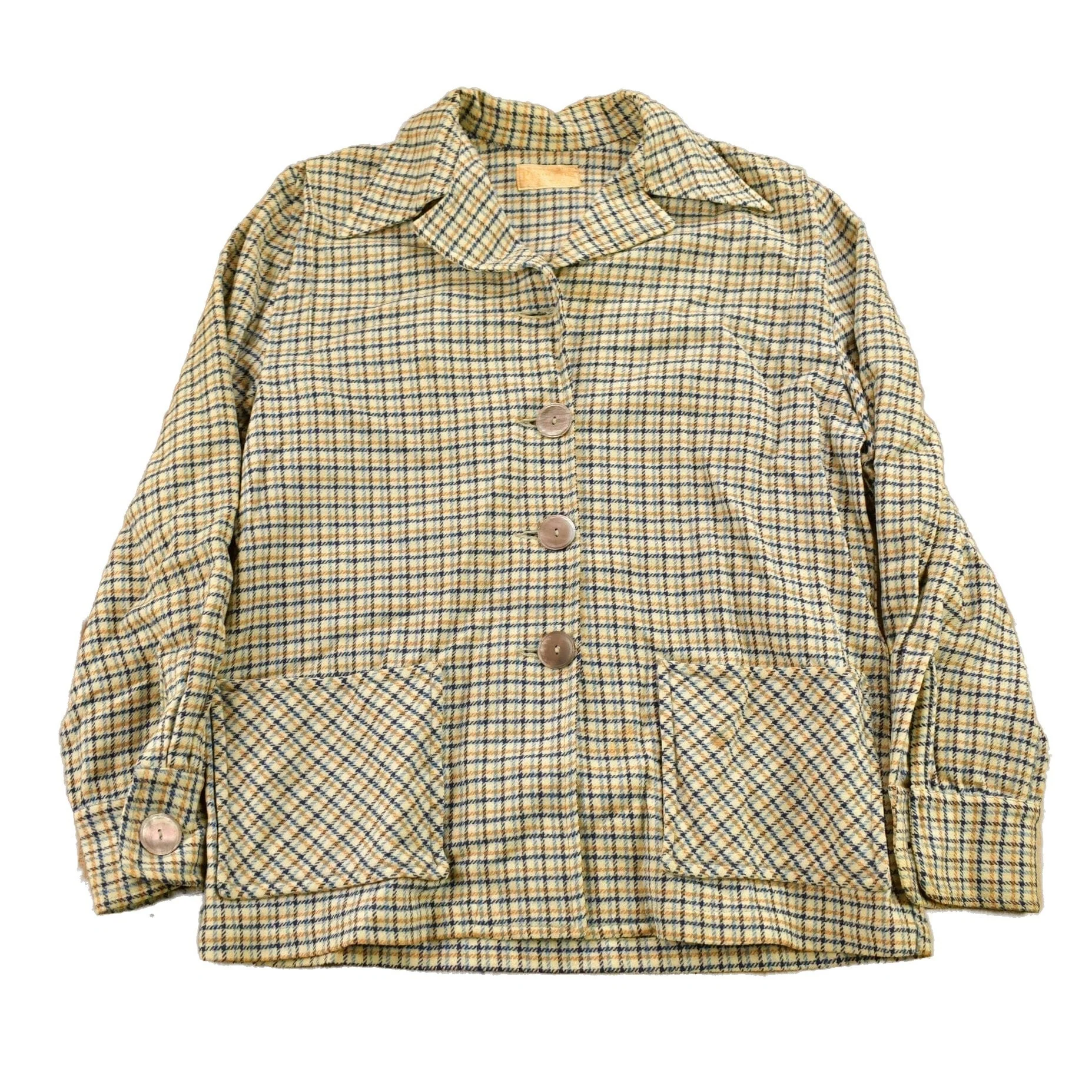 Vintage 1950s Pendleton Plaid Button Up Blazer Jacket Men's Medium