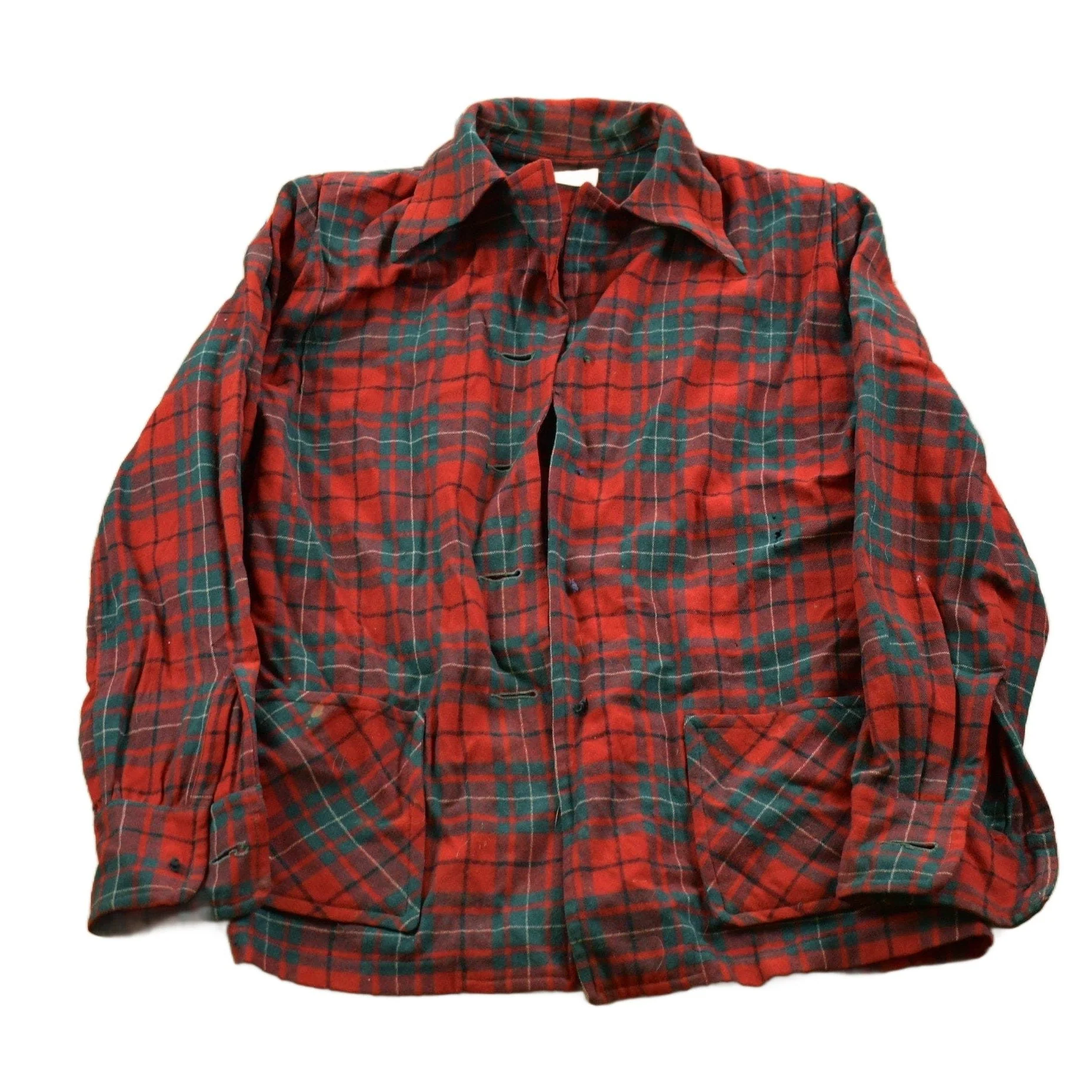Vintage 1950s Pendleton Plaid Button Up Shirt Men's Small