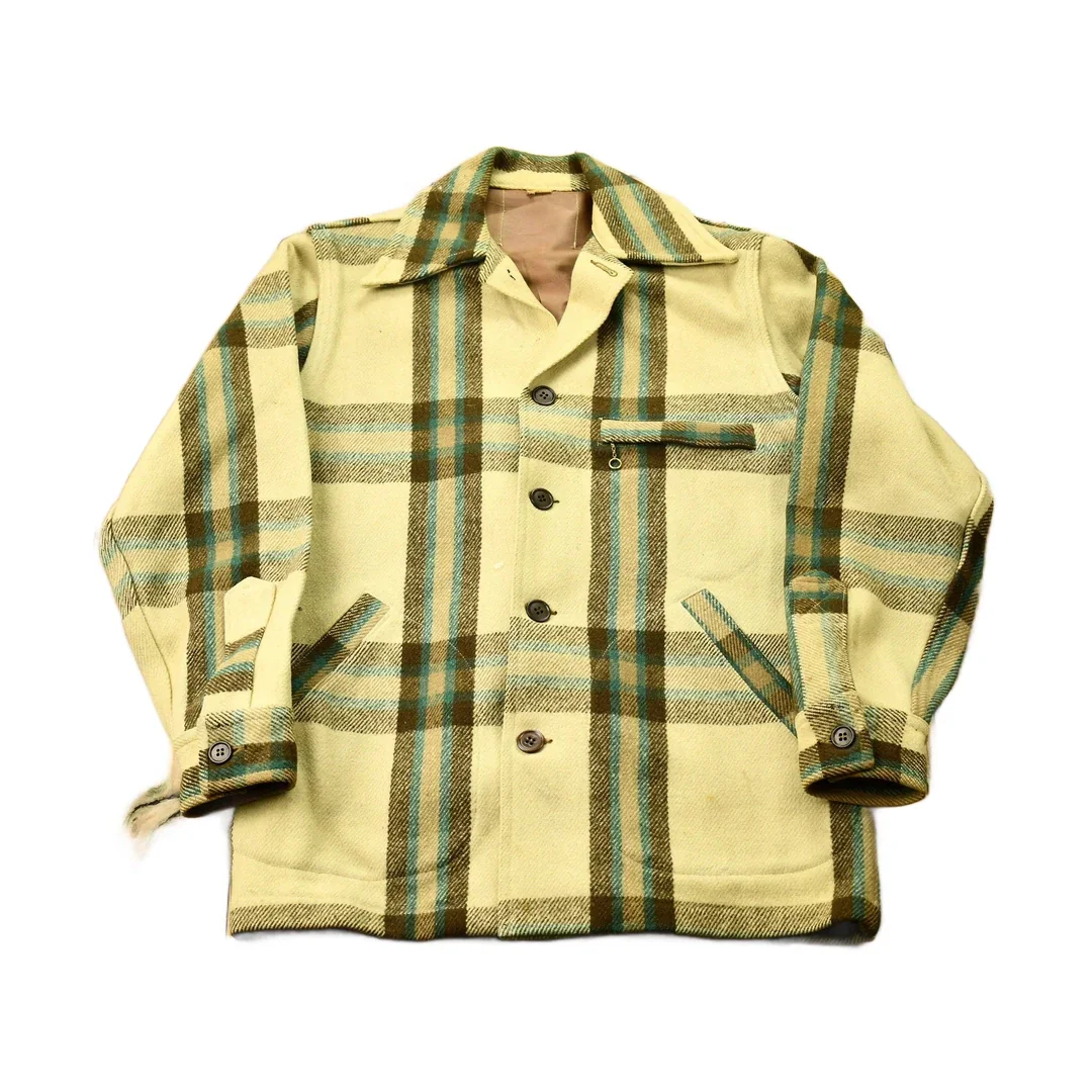 Vintage 1950s Plaid Wool Jacket Men's Small