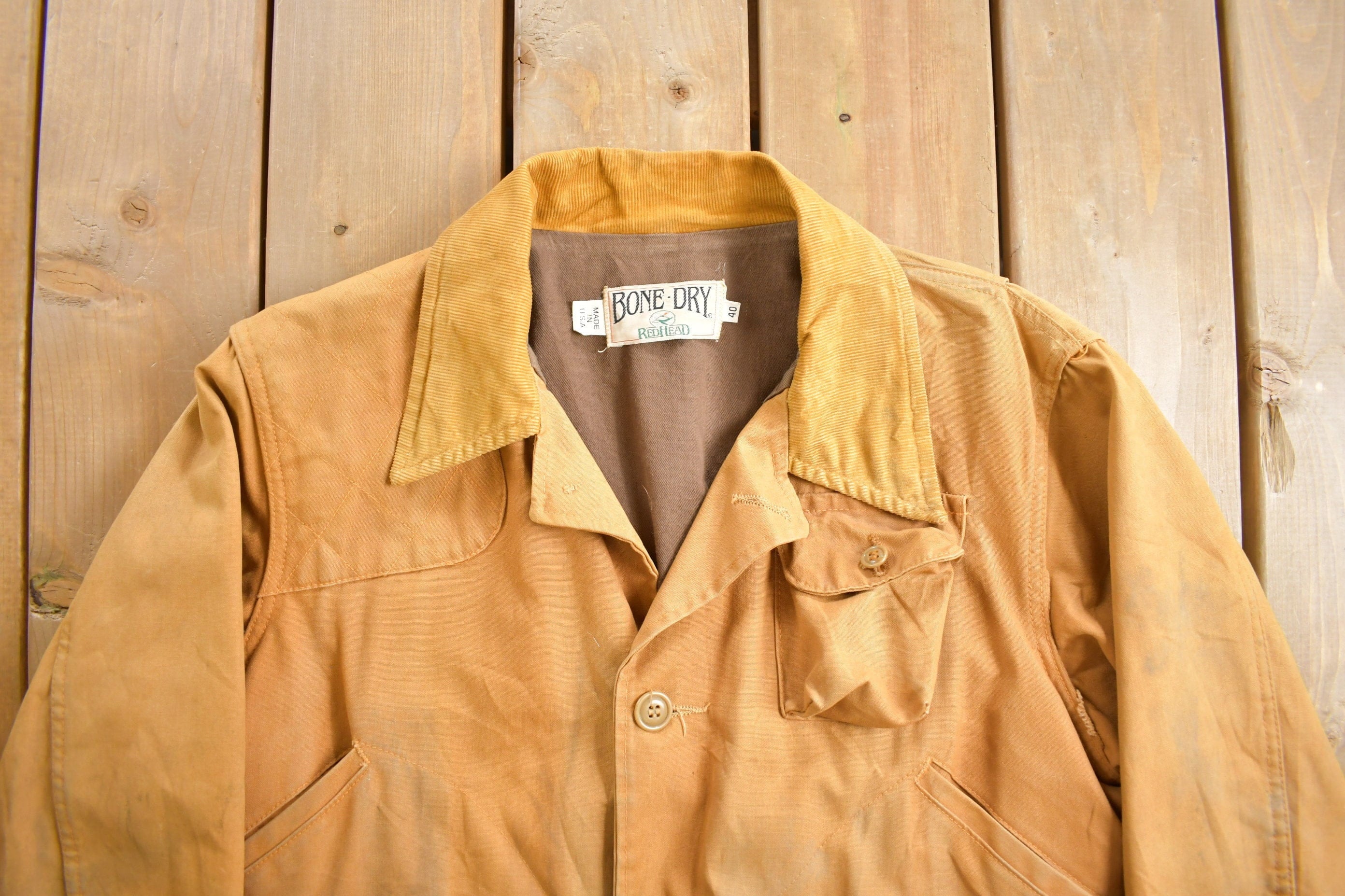 Vintage 1950s Red Head Canvas Hunting Jacket Made In USA Men's Large - Image 3