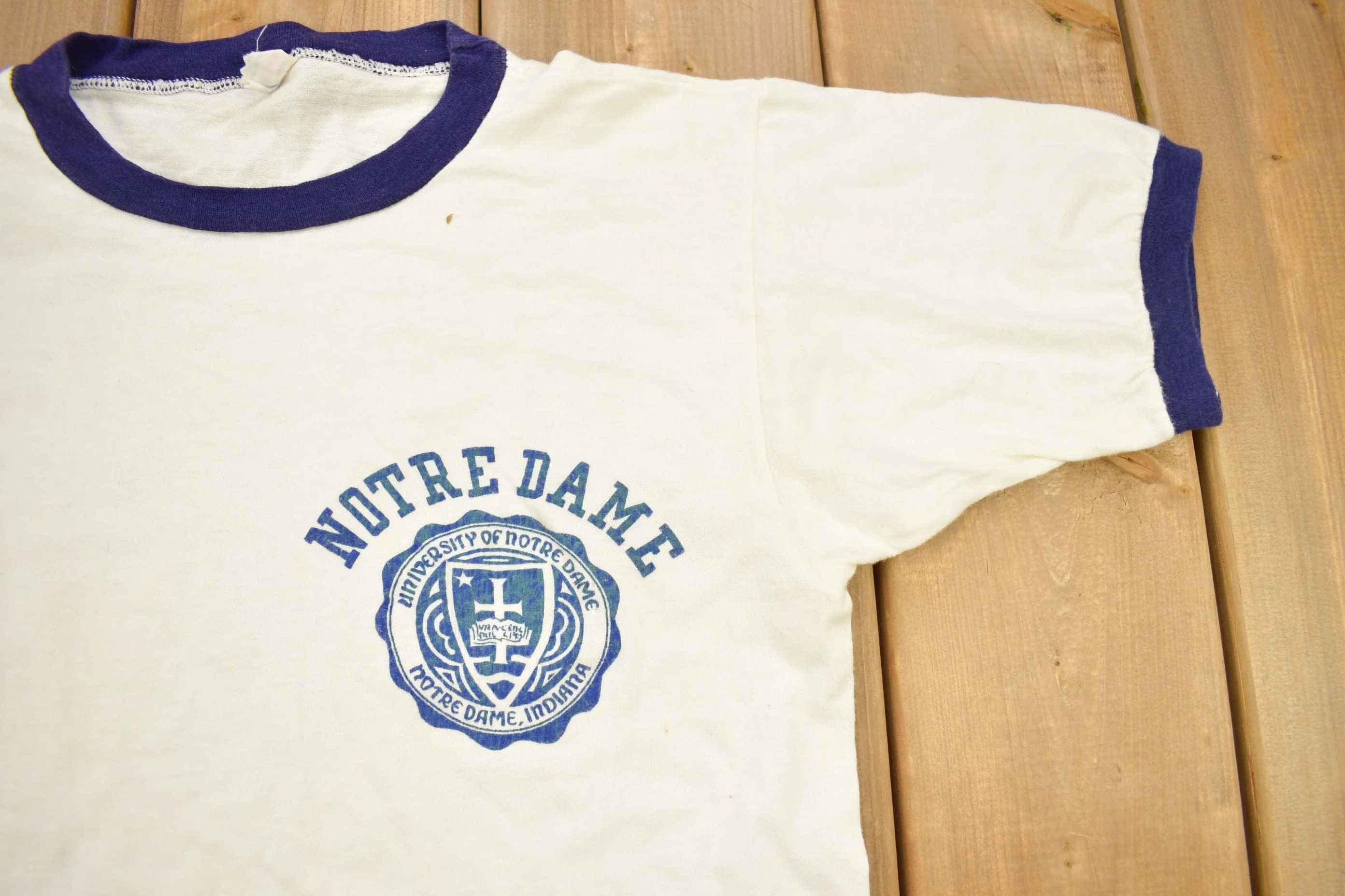 Vintage 1950s University Of Notre Dame Collegiate Champion T-Shirt - Image 3