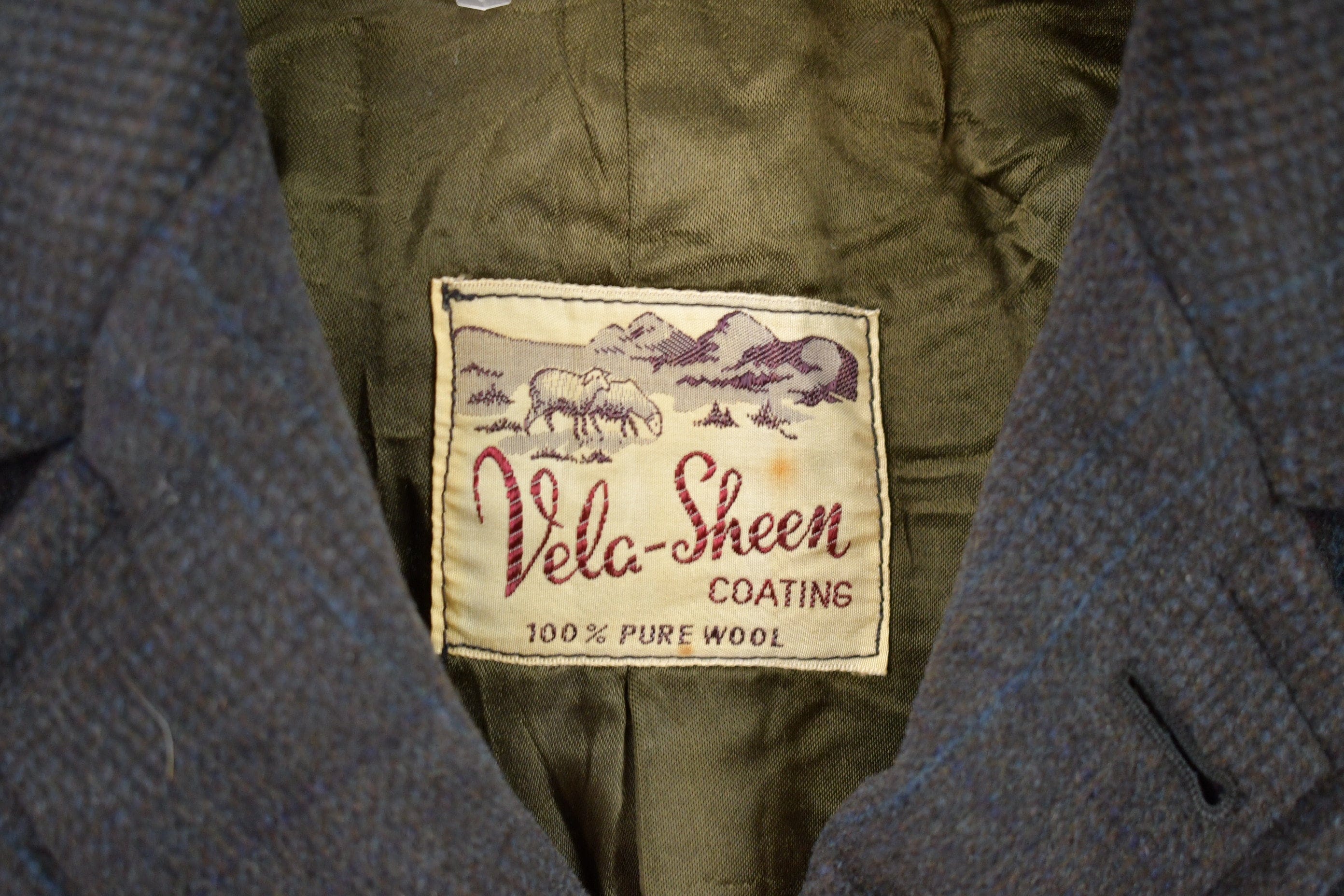 Vintage 1950s Vela Sheen 100% Wool Jacket Men's Medium - Image 4