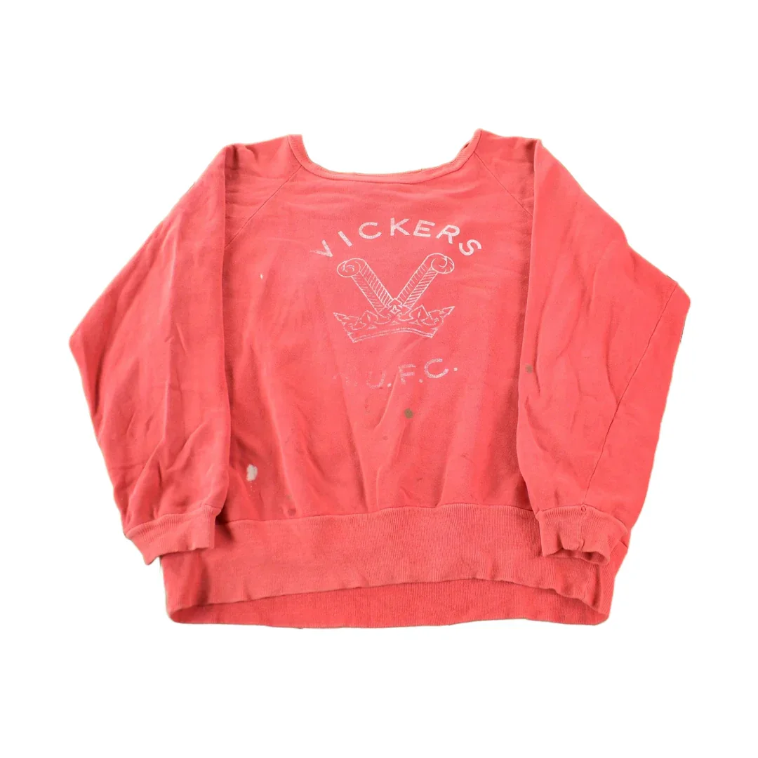 Vintage 1950s Vikers R.U.F.C. Sun Faded Distressed Crewneck Sweatshirt