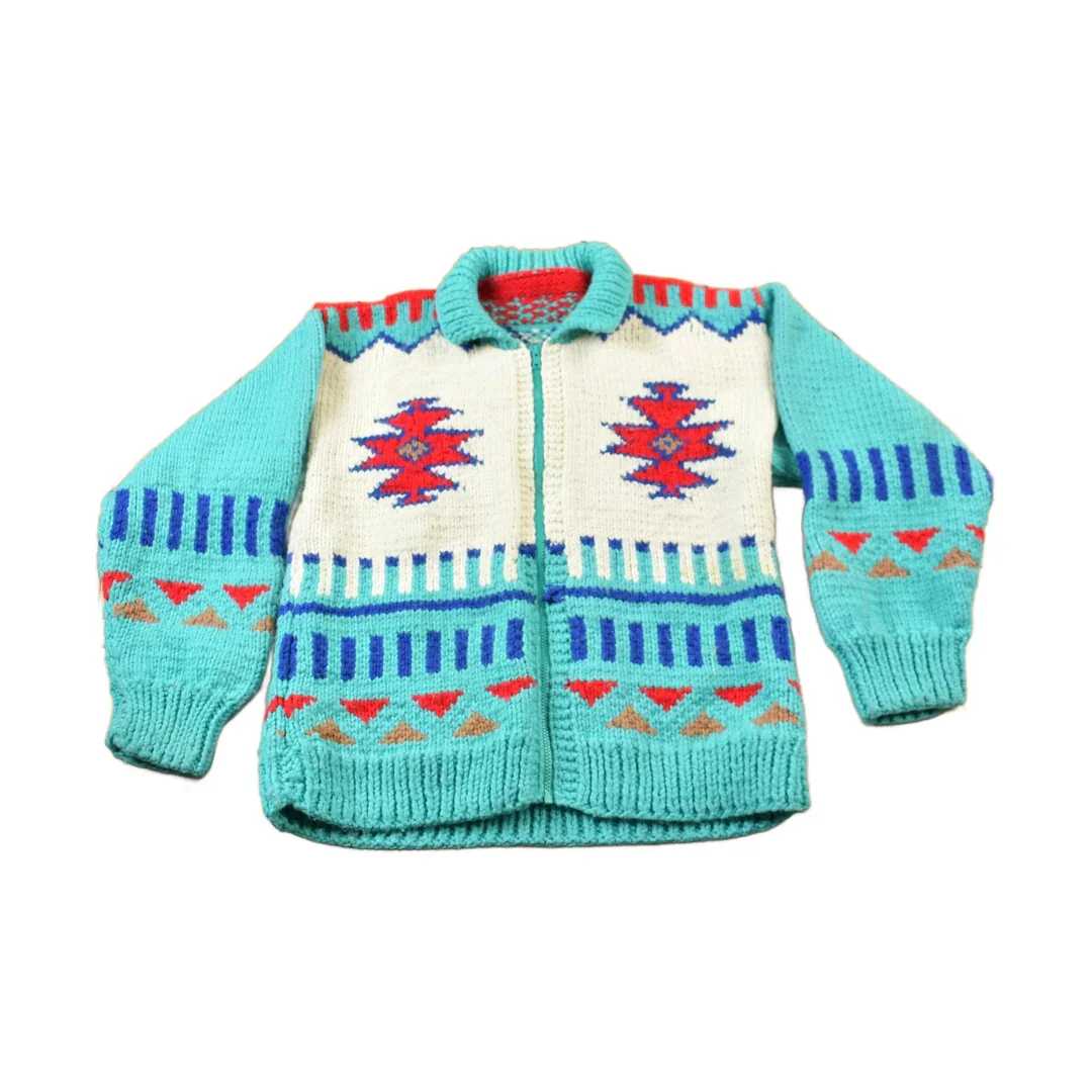 Vintage 1950s Western Aztec Pattern Cowichan Sweater
