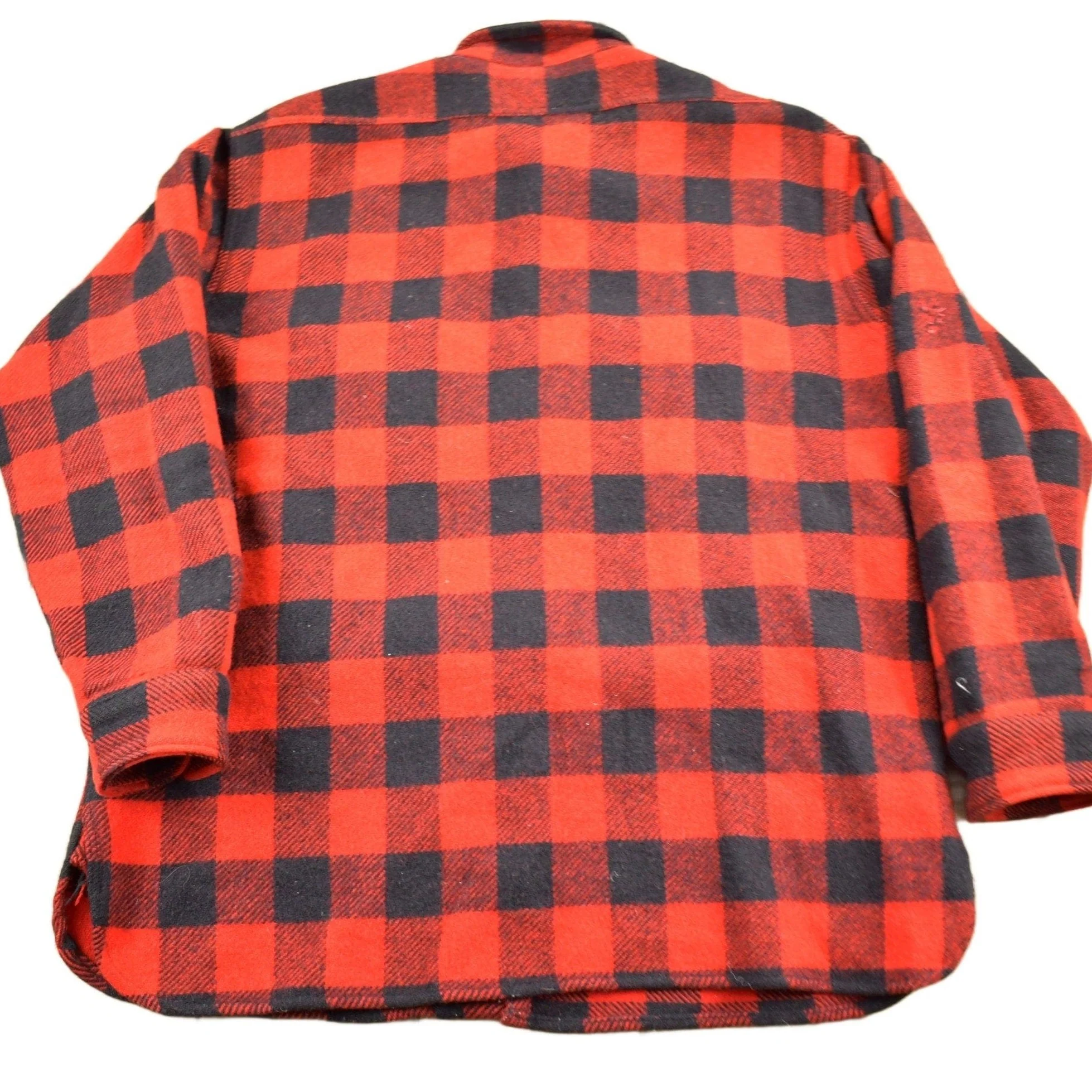 Vintage 1950s Winter King Buffalo Plaid Wool Button Up Shirt Men's Large - Image 2