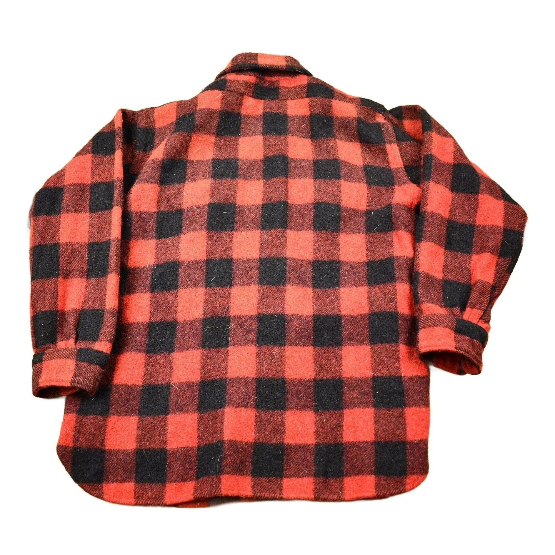 Vintage 1950s Winter King Buffalo Plaid Wool Button Up Shirt Men's Large - Image 2