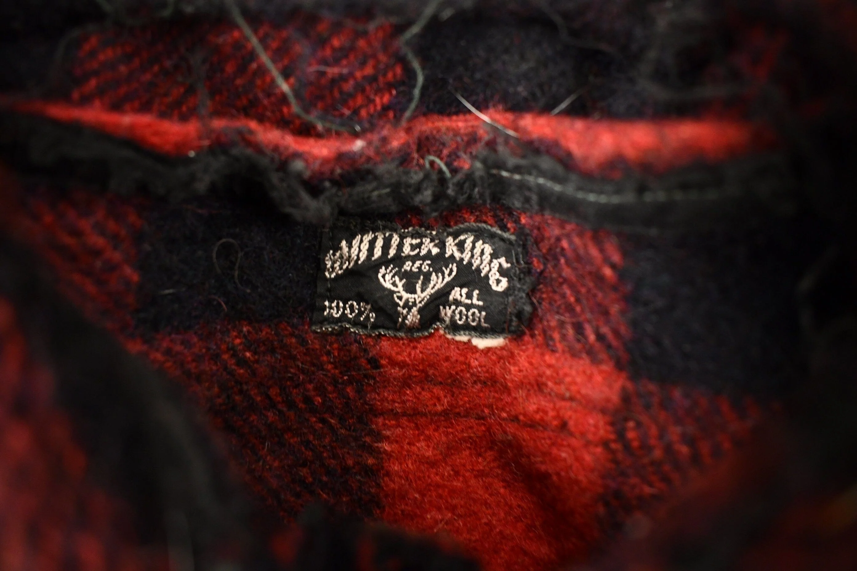 Vintage 1950s Winter King Buffalo Plaid Wool Button Up Shirt Men's Large - Image 4