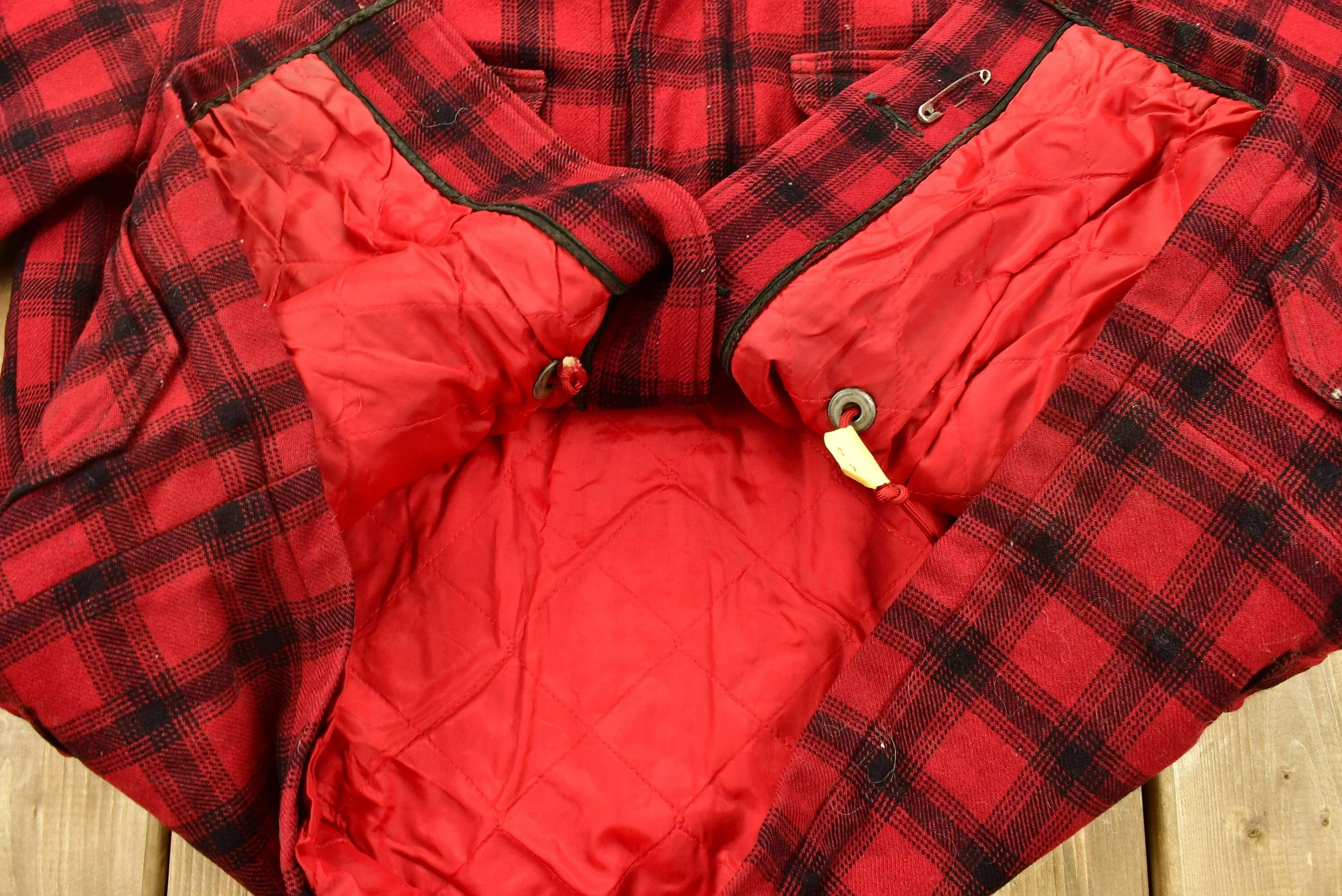 Vintage 1950s Woolrich Buffalo Plaid Wool Hunting Jacket - Image 5