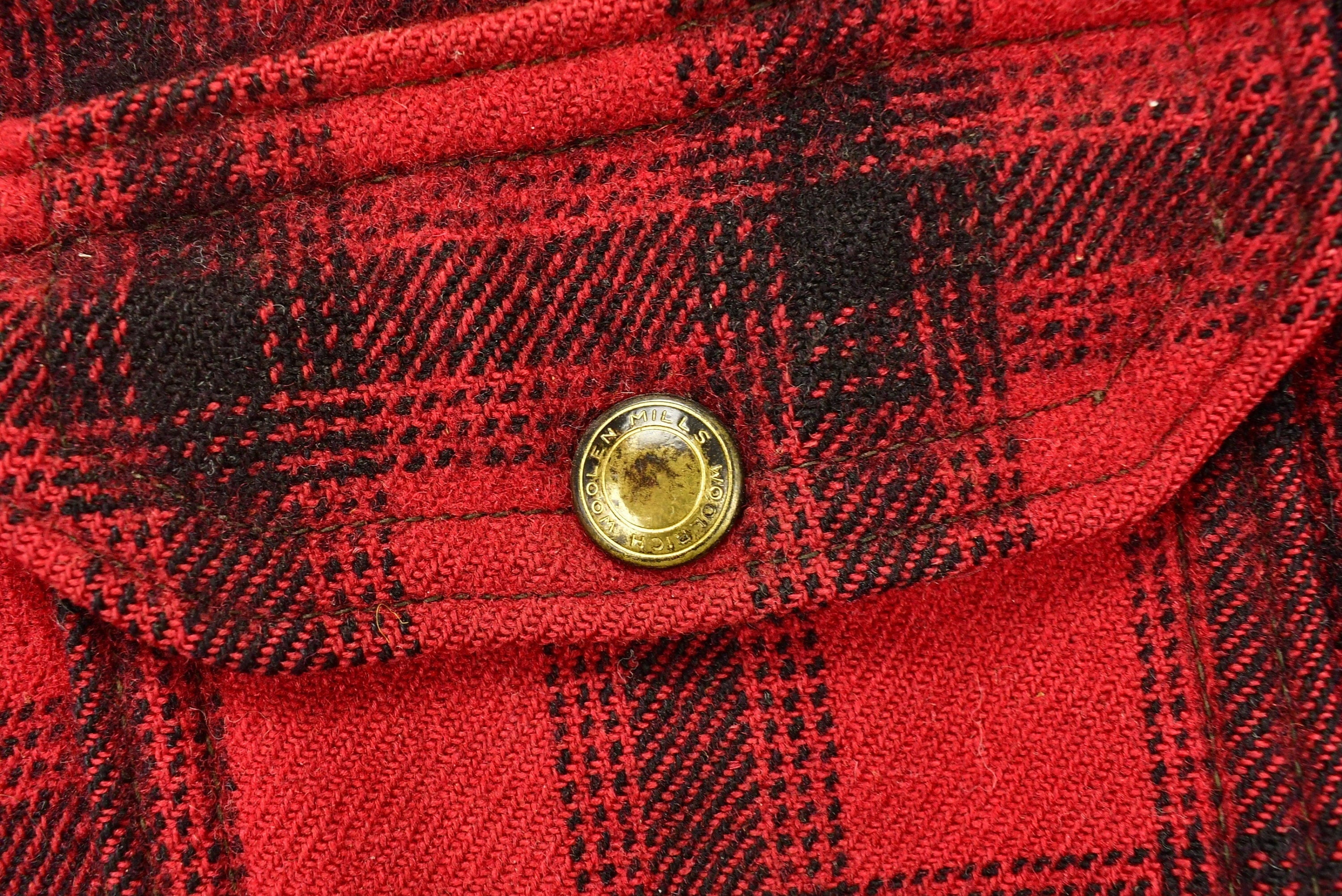 Vintage 1950s Woolrich Buffalo Plaid Wool Hunting Jacket - Image 7