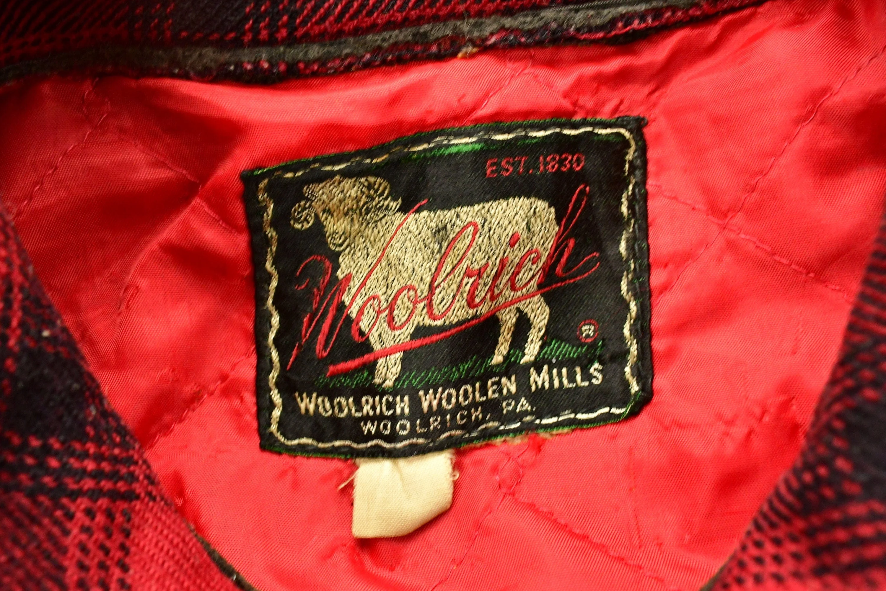 Vintage 1950s Woolrich Buffalo Plaid Wool Hunting Jacket - Image 9