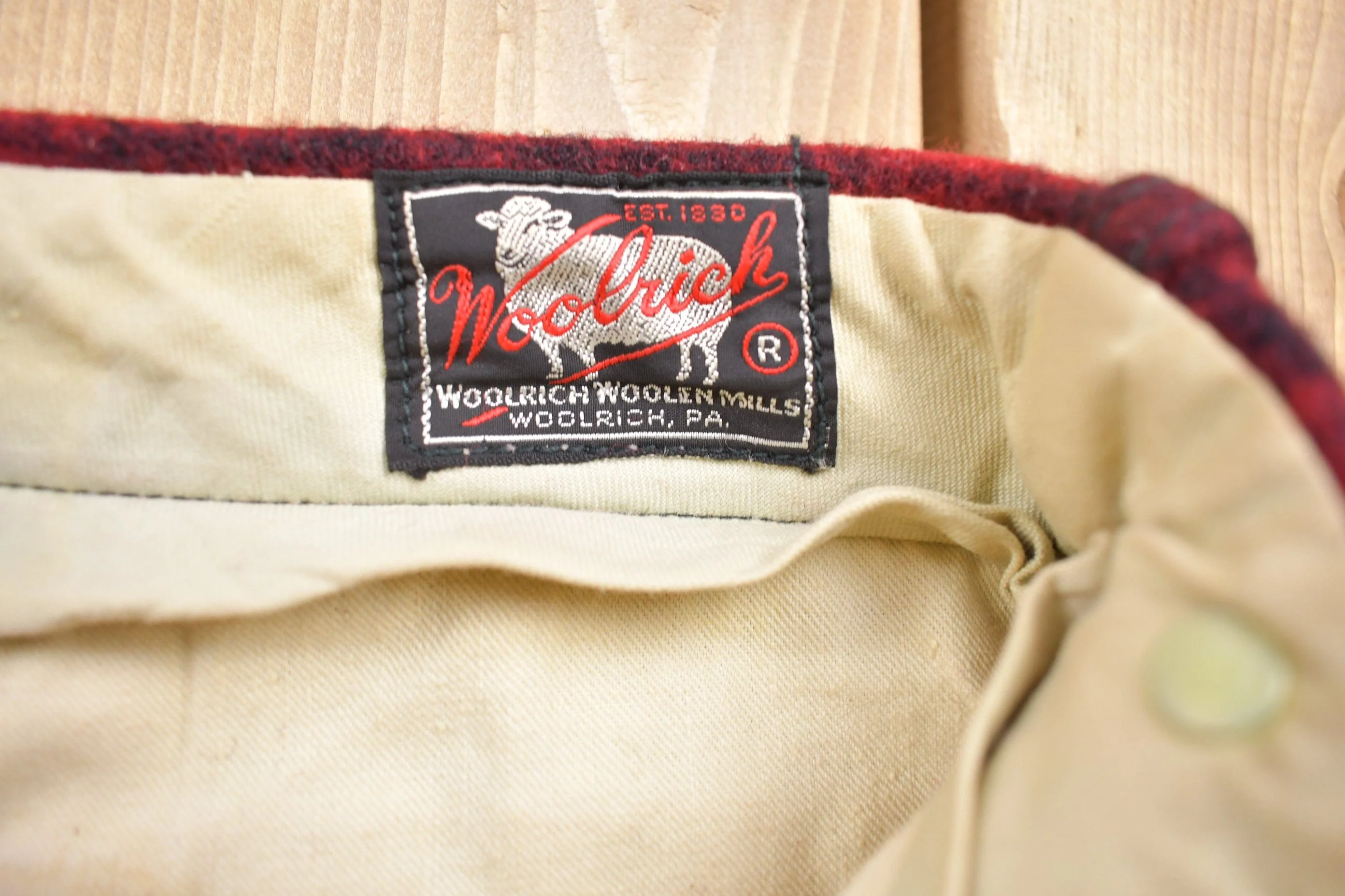 Vintage 1950s Woolrich Red Buffalo Plaid Heavy Pants Men's 34 x 30 - Image 4