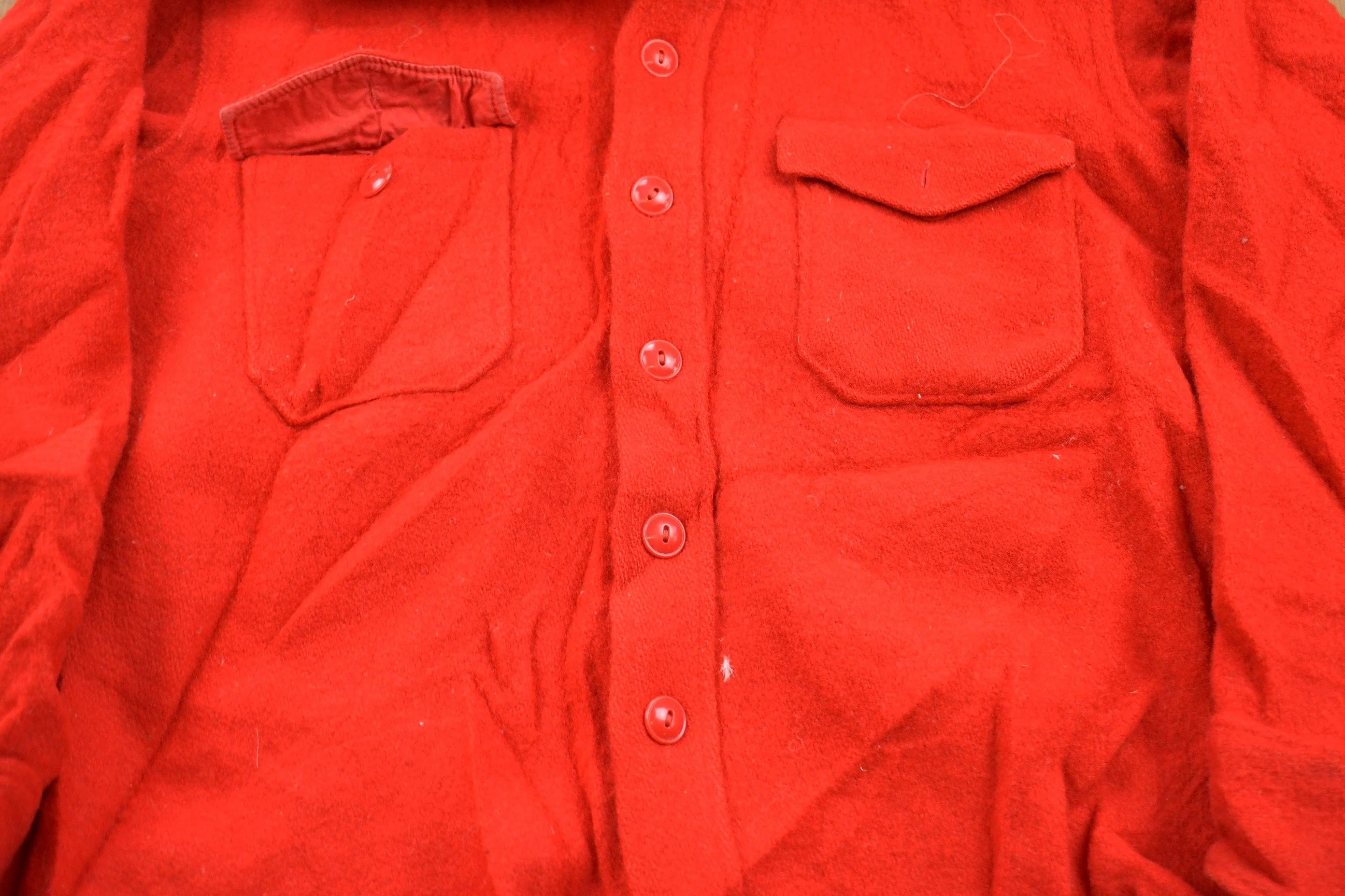 Vintage 1950s Woolrich Wool Button Up Shirt Men's Large - Image 3