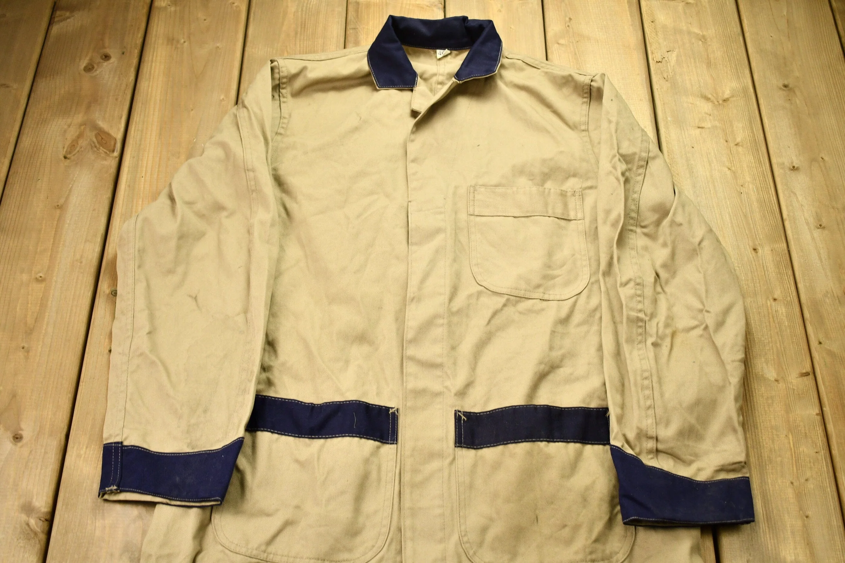 Vintage 1950s Workwear Canvas Overcoat - Image 3