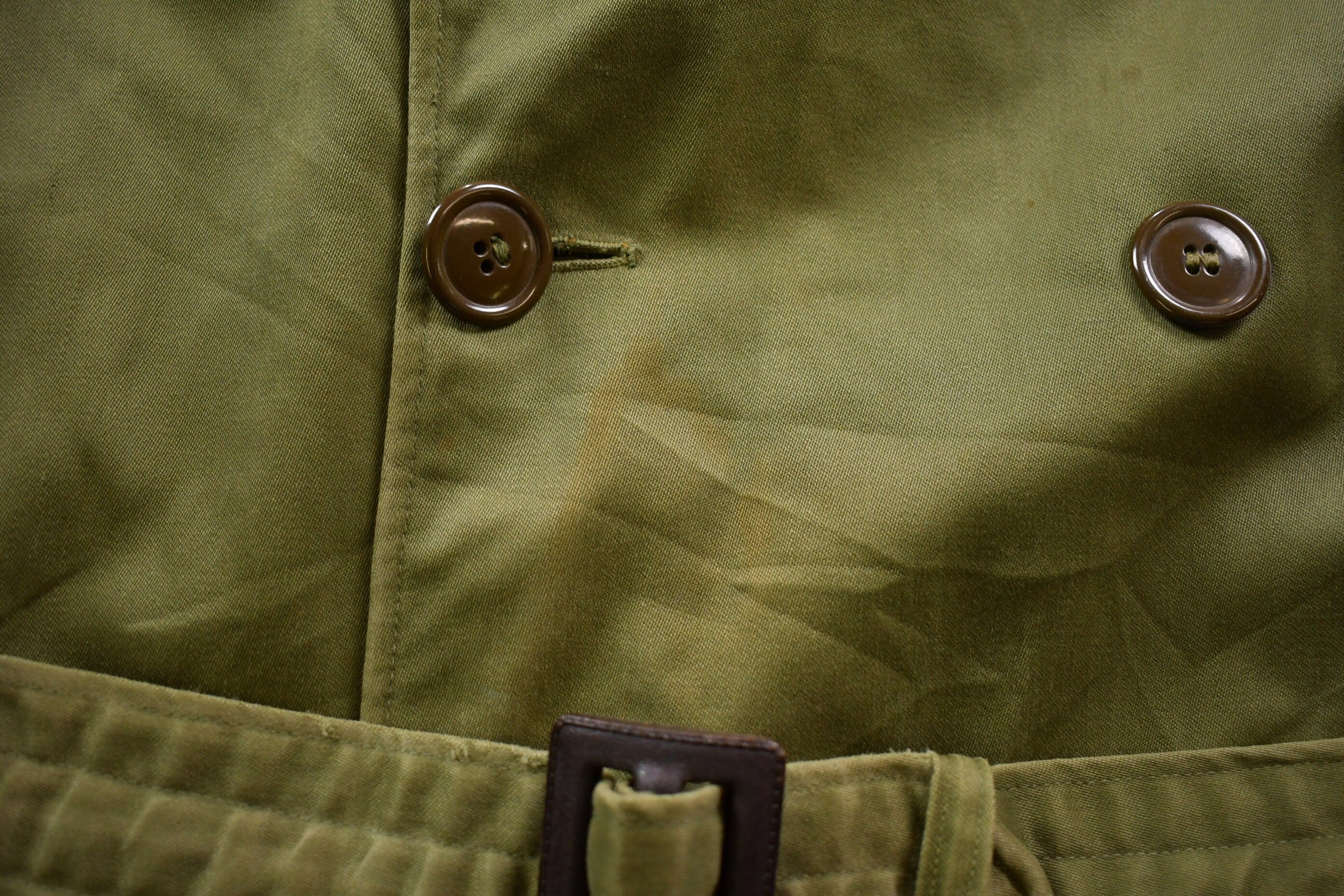 Vintage 1953 OG 107 Military Overcoat Army Trench Coat Men's Medium - Image 5