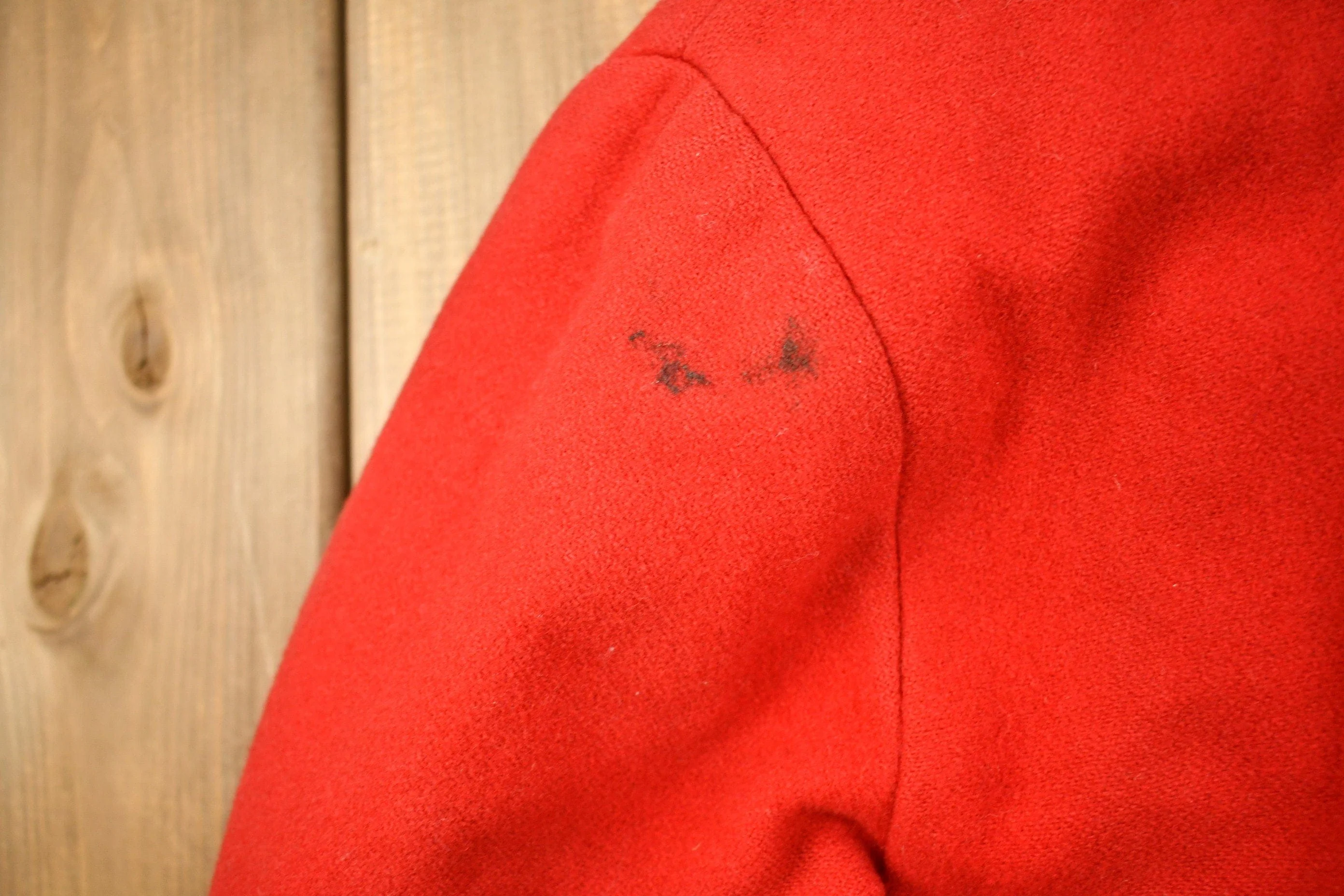 Vintage 1959 Kelly Motors GMC E.D.F.L Champions Red Wool Coat Men's 2XL - Image 6