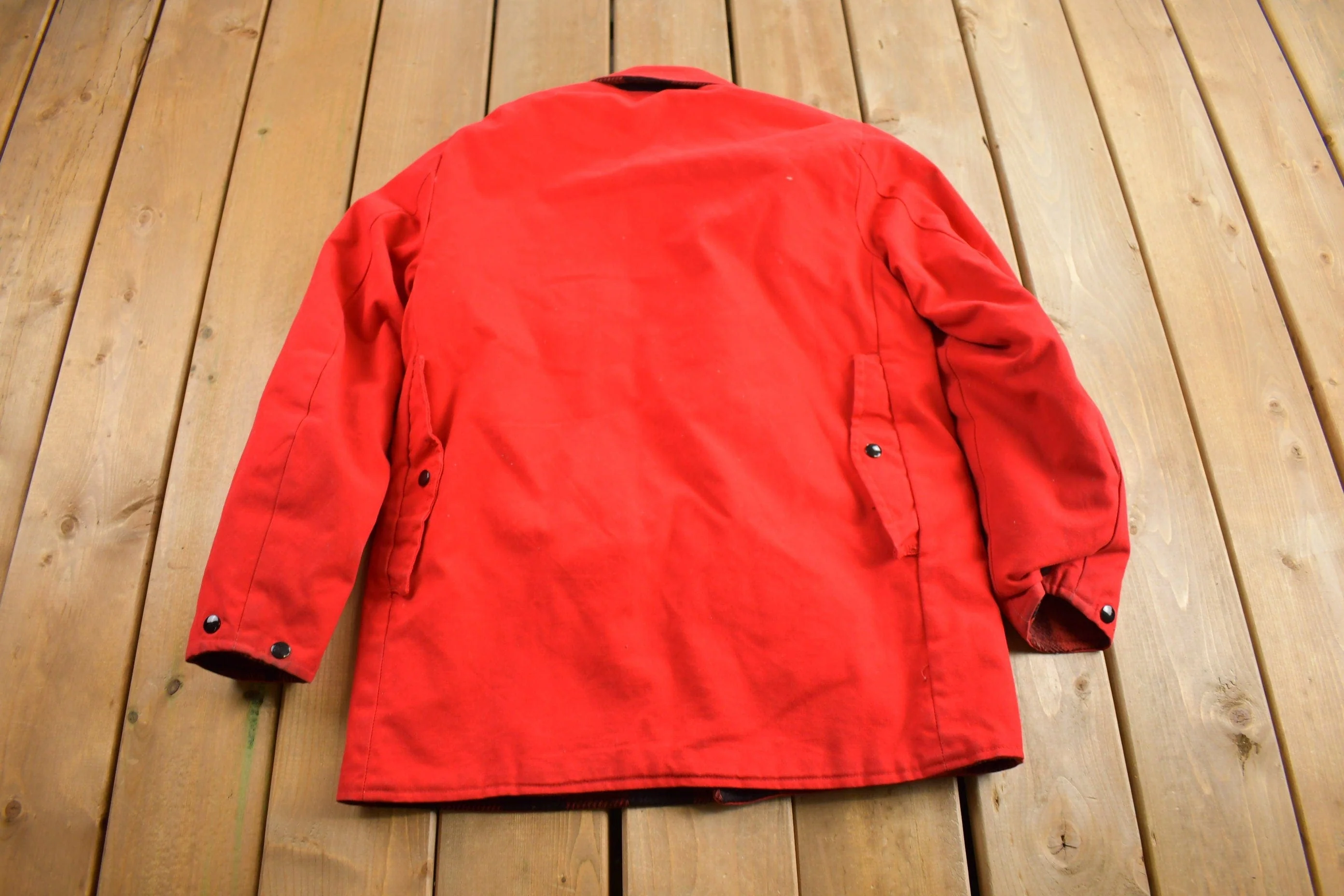 Vintage 1960s 100% Wool Reversible Buffalo Plaid Jacket Men's Medium - Image 5