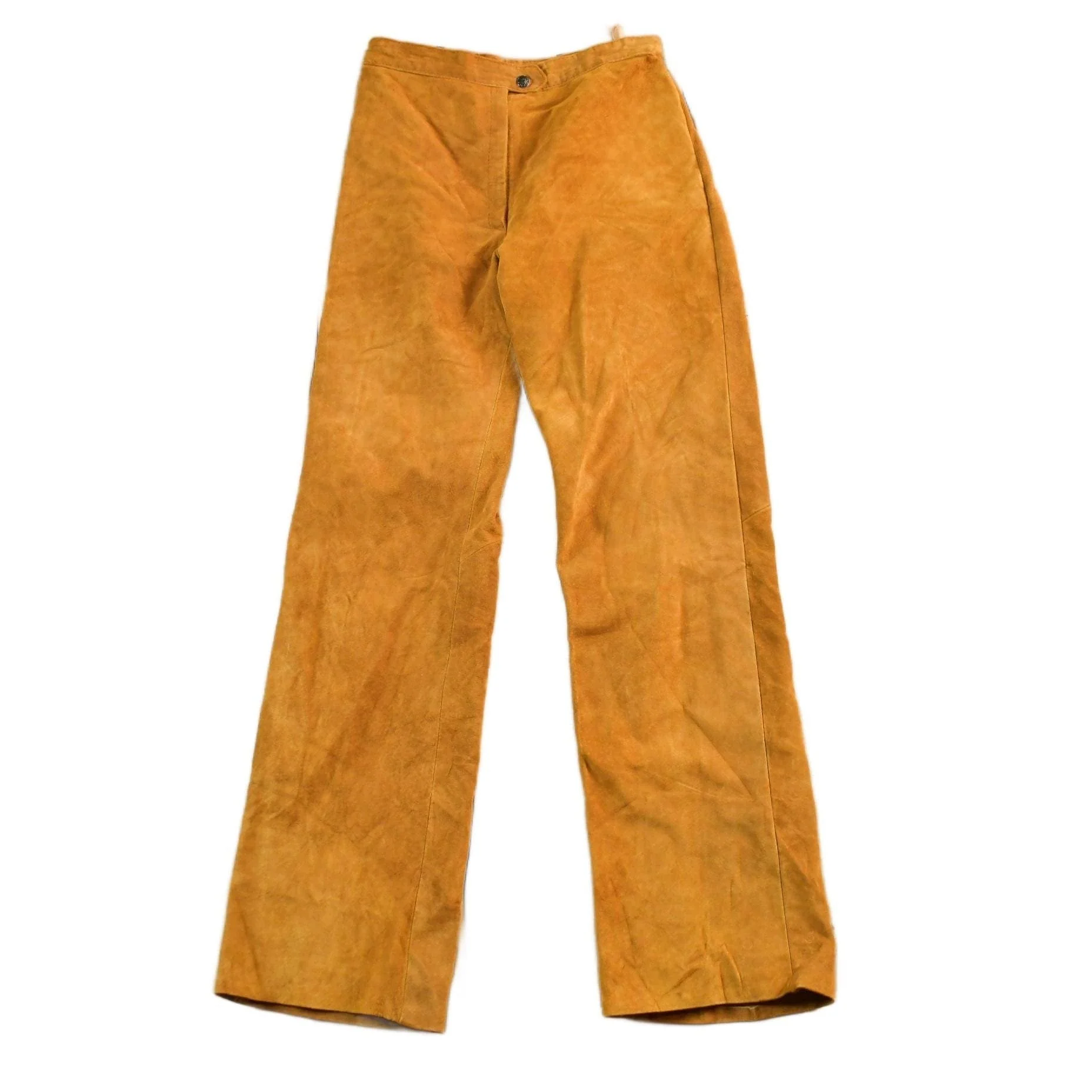 Vintage 1960s 1970s Leather Suede Bootcut Pants Jeans Women's 28 x 30.5