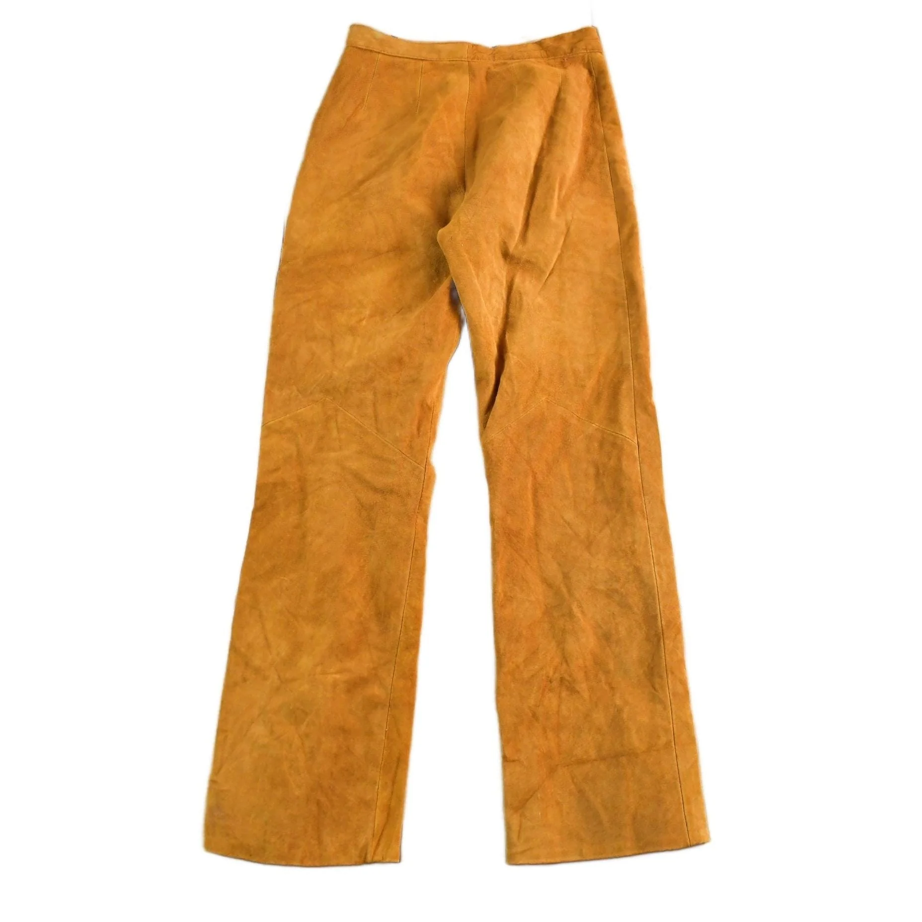 Vintage 1960s 1970s Leather Suede Bootcut Pants Jeans Women's 28 x 30.5 - Image 2