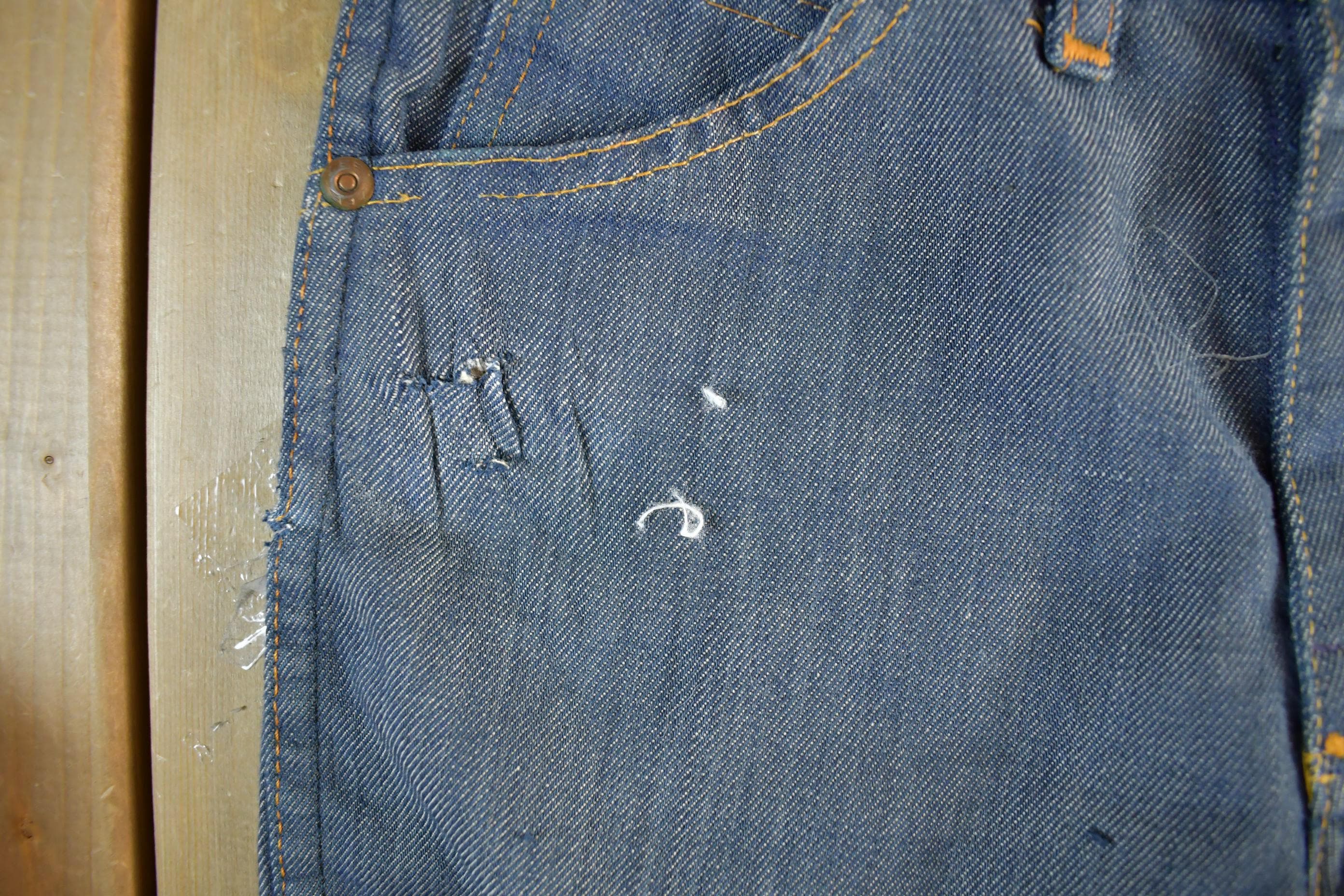 Vintage 1960s 1970s Lee Distressed Denim Jeans Youth 24 x 23.5 - Image 4