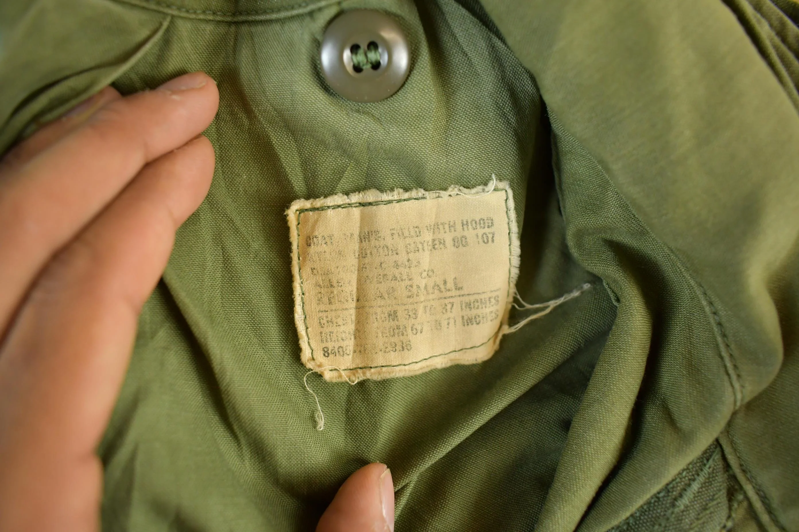 Vintage 1960s 1970s Military Field Coat Men's Small - Image 4