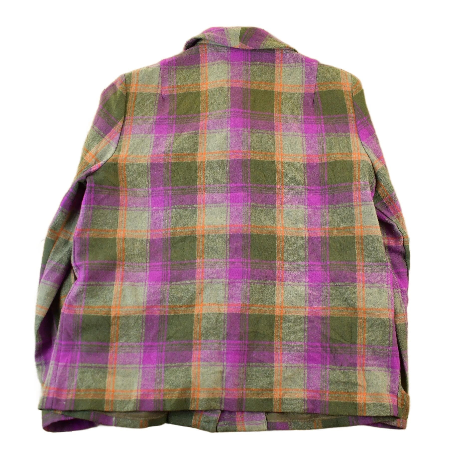 Vintage 1960s 1970s Wool Flannel Button Up Jacket Shirt Women's S-M - Image 2