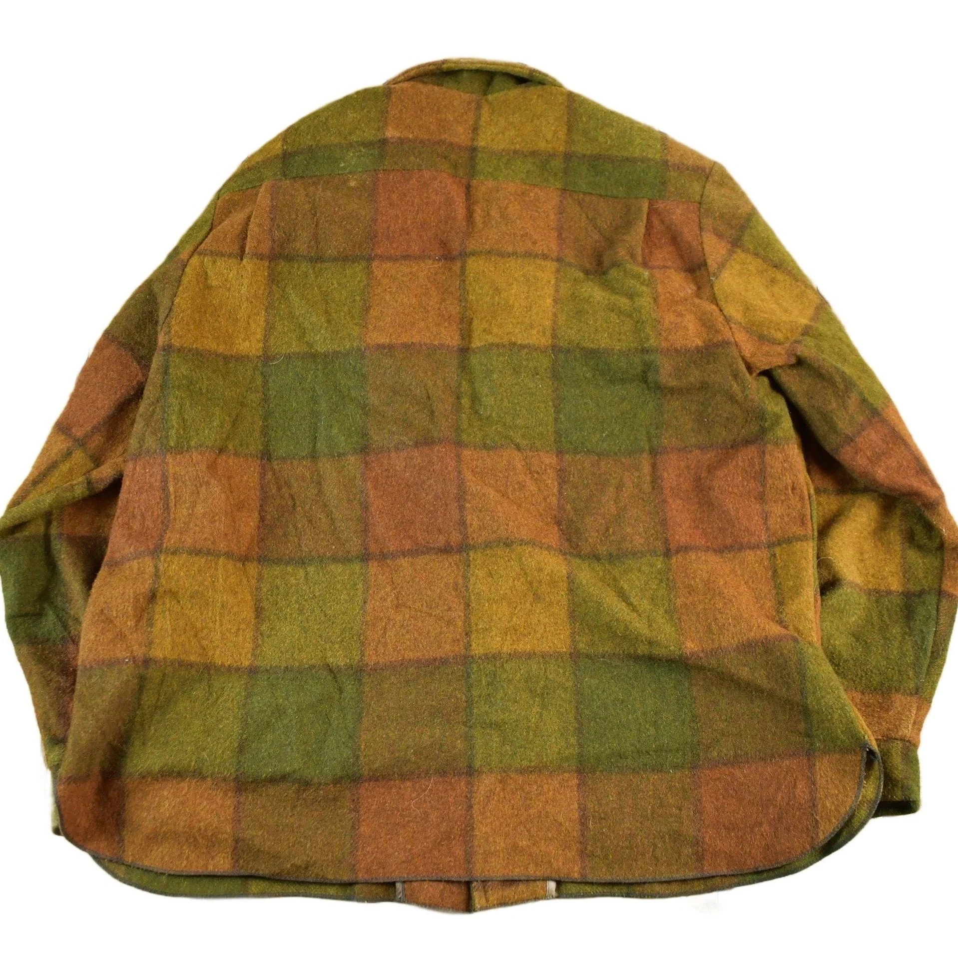 Vintage 1960s 1970s Wool Flannel Button Up Shirt Jacket Men's XL - Image 2