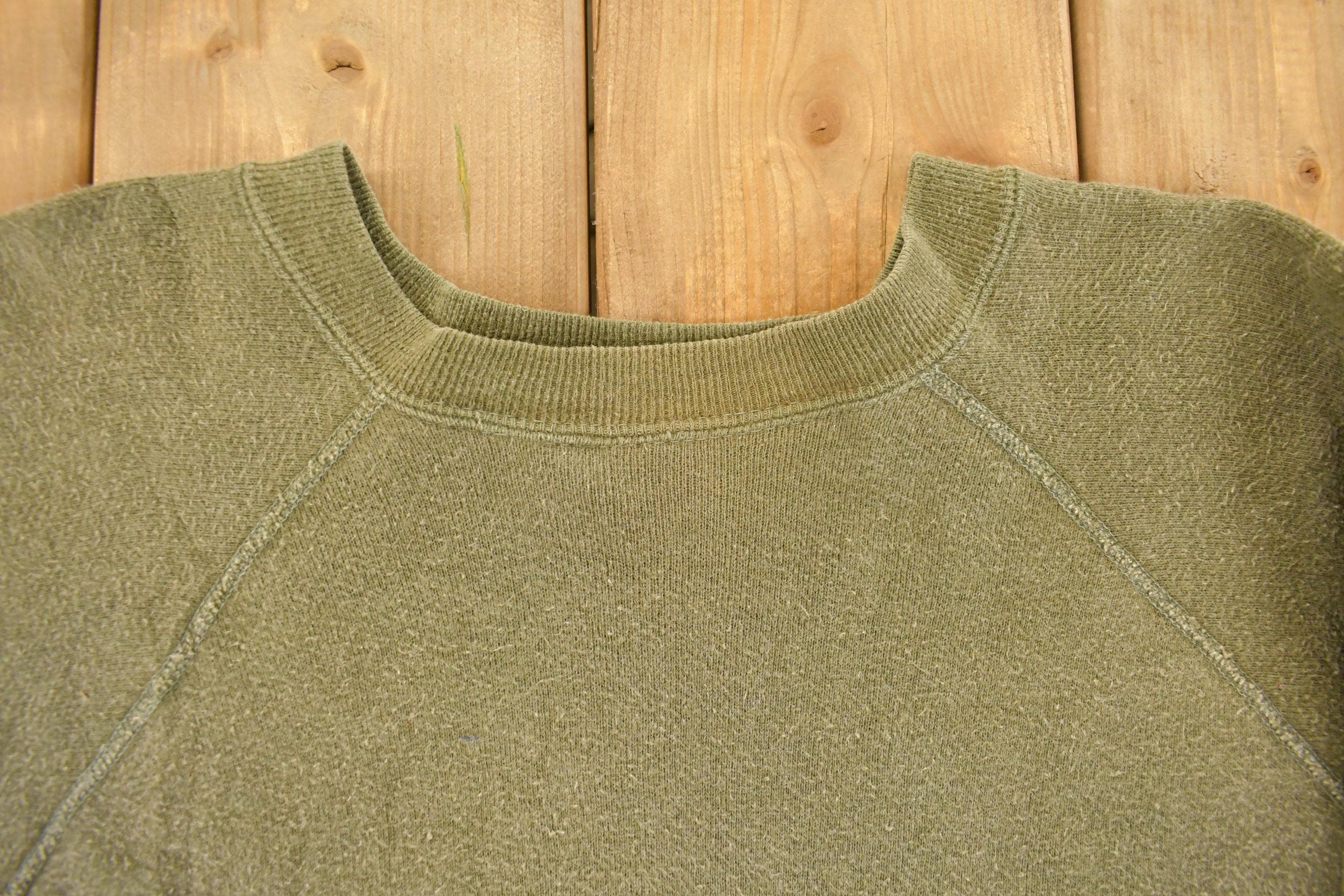 Vintage 1960s Allied Clothiers Blank Sun Faded Crewneck Sweatshirt Men's Small - Image 4