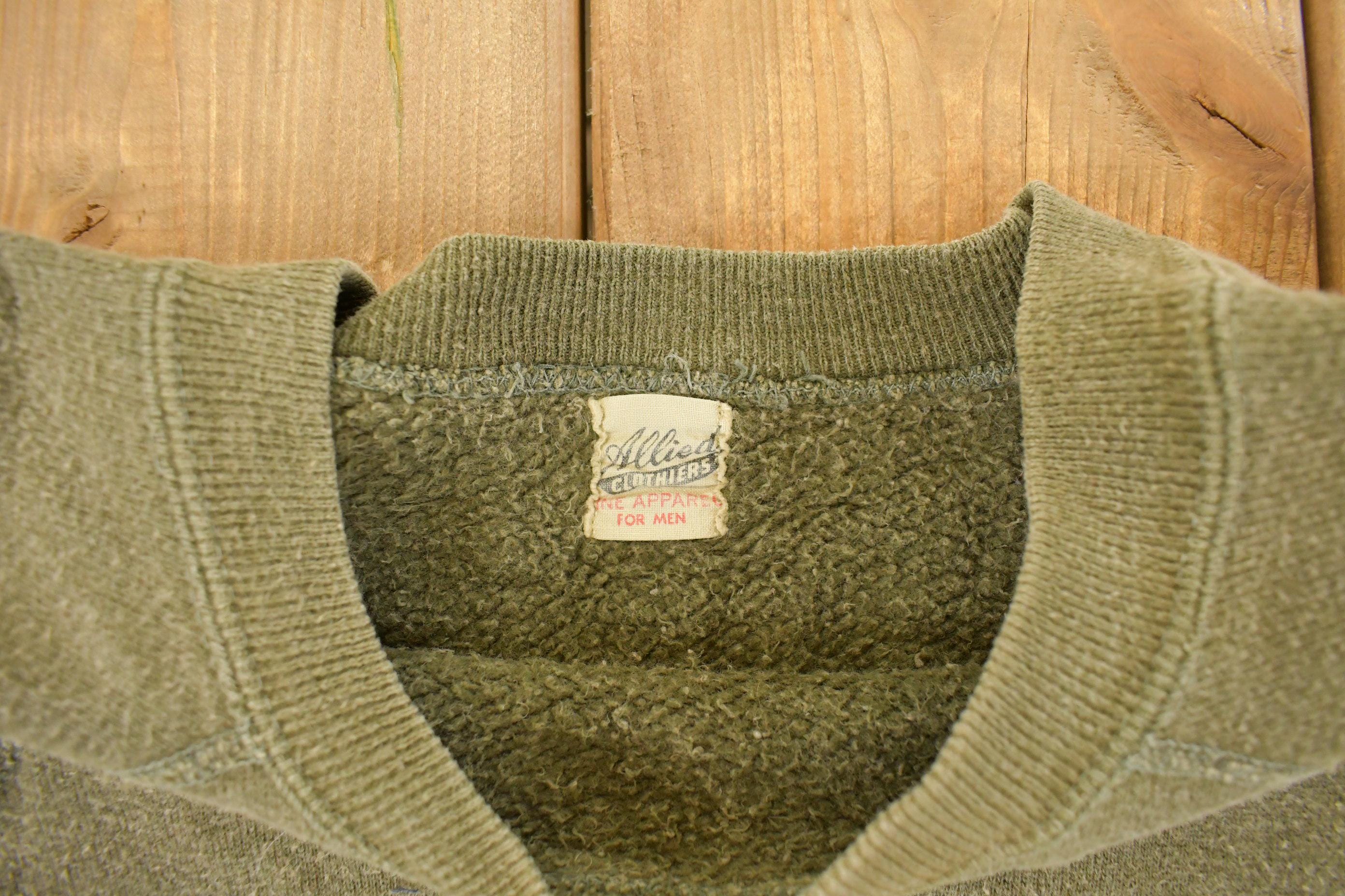 Vintage 1960s Allied Clothiers Blank Sun Faded Crewneck Sweatshirt Men's Small - Image 5