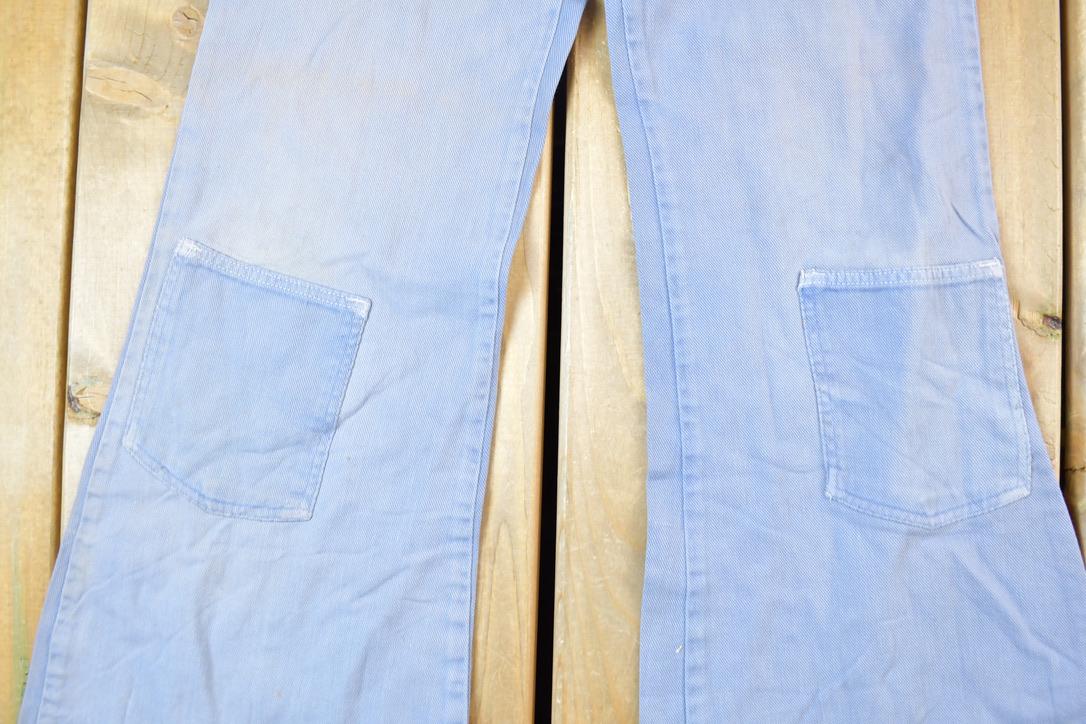 Vintage 1960s Bell Bottom Denim Hippie Festival Jeans Men's 26 x 28 Made In USA - Image 3