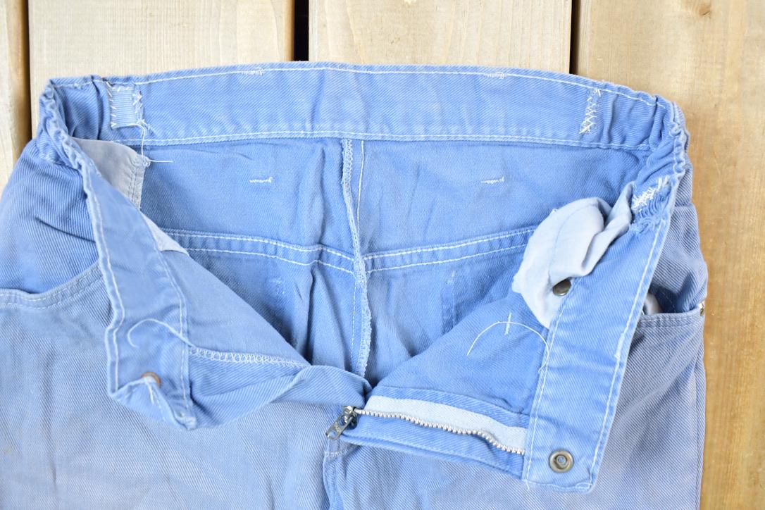 Vintage 1960s Bell Bottom Denim Hippie Festival Jeans Men's 26 x 28 Made In USA - Image 4