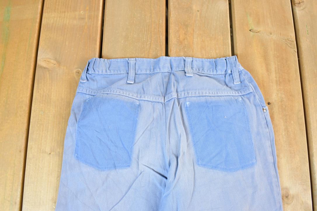 Vintage 1960s Bell Bottom Denim Hippie Festival Jeans Men's 26 x 28 Made In USA - Image 5