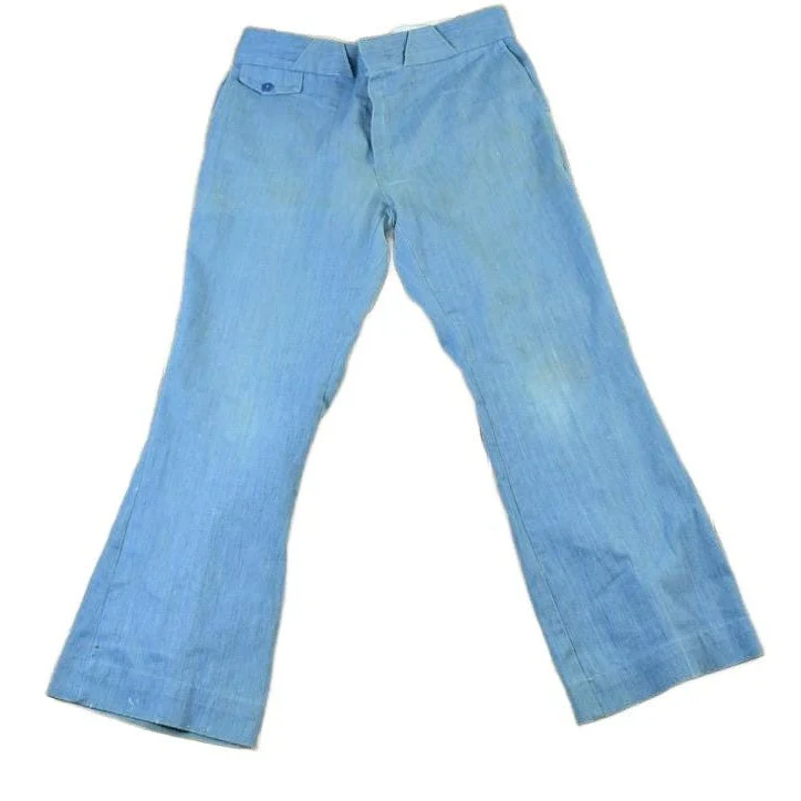 Vintage 1960s Blue Bell Bottom Pants Men's 36 x 29