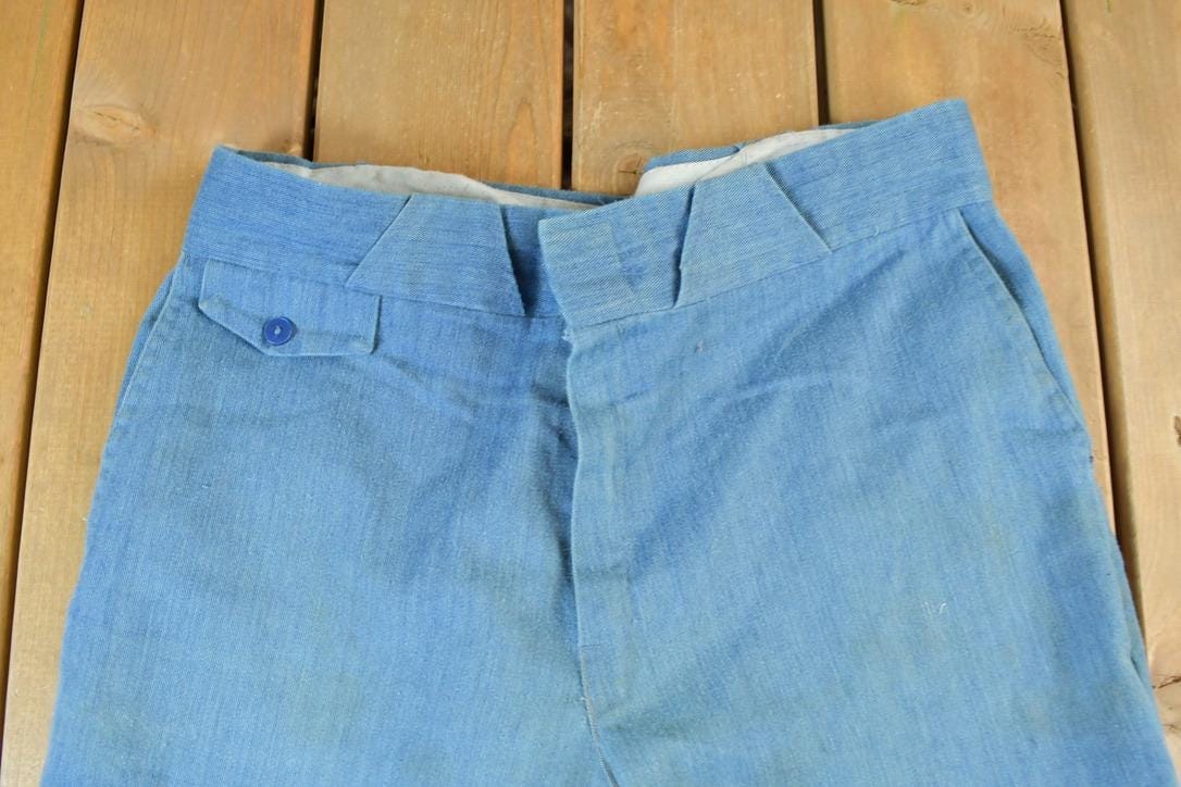 Vintage 1960s Blue Bell Bottom Pants Men's 36 x 29 - Image 3