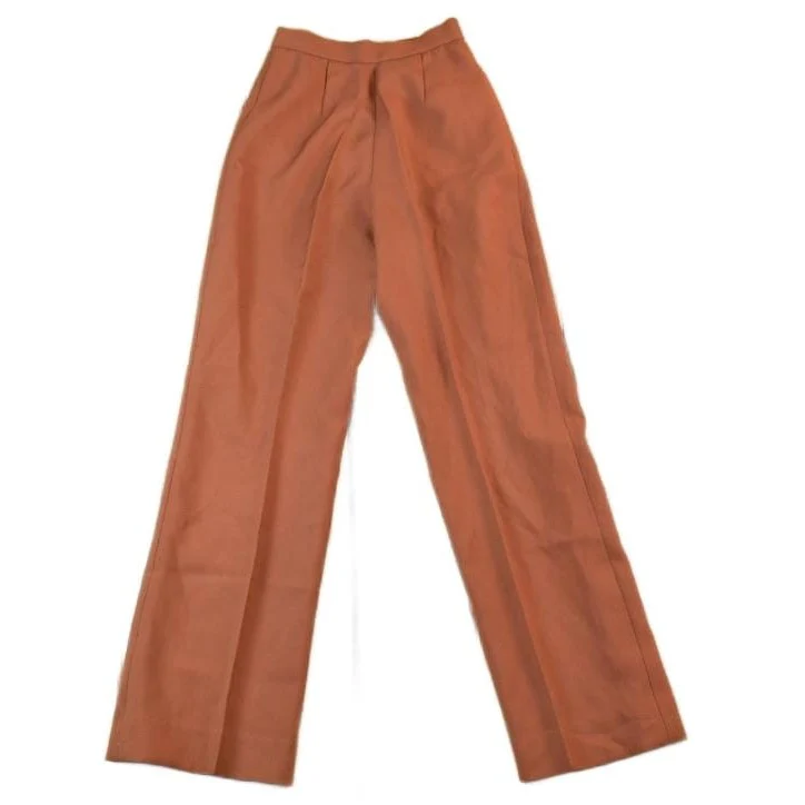 Vintage 1960s Brown Pleated Pants Womens 22 x 28