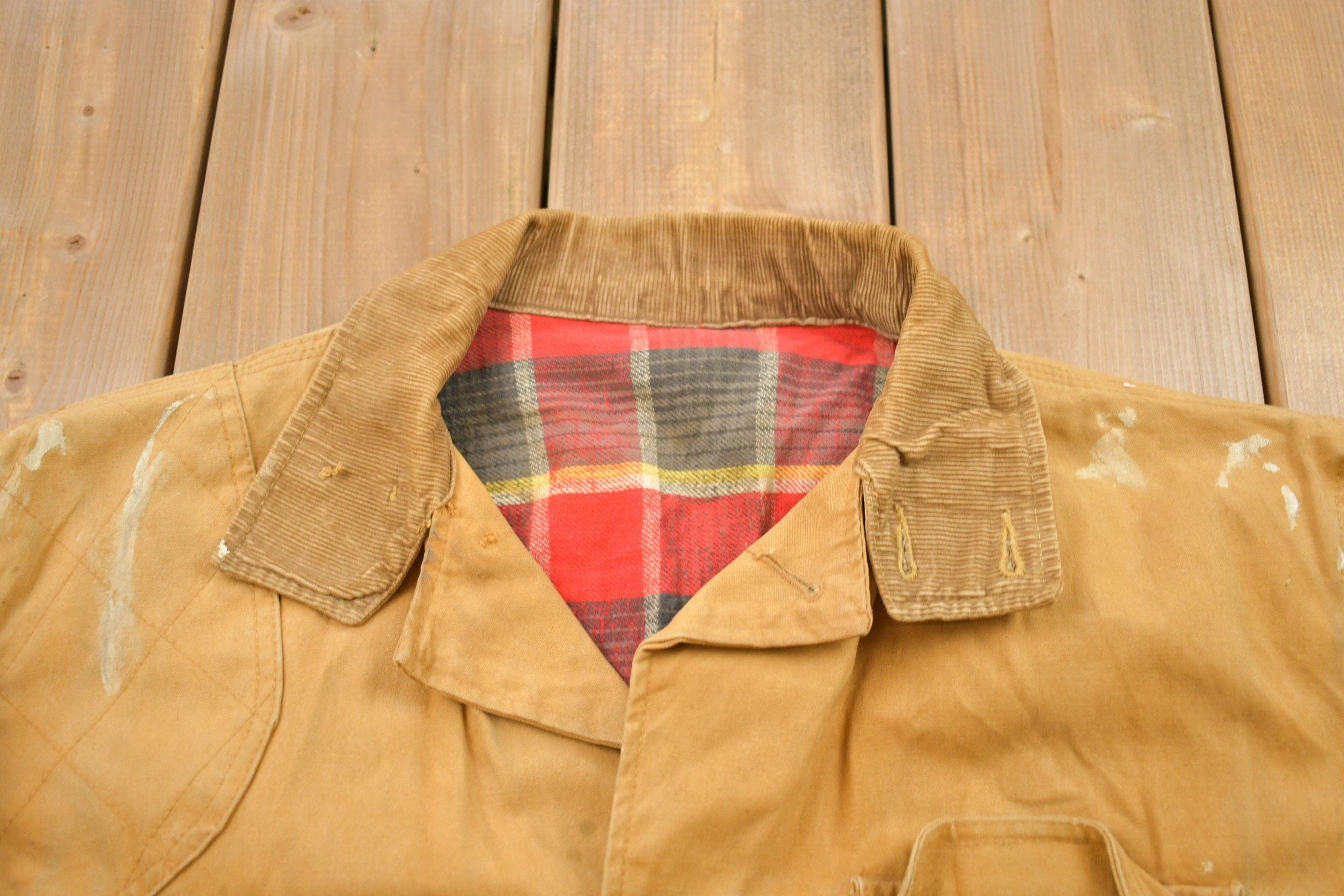 Vintage 1960s Canvas Chore Jacket Men's Large - Image 4