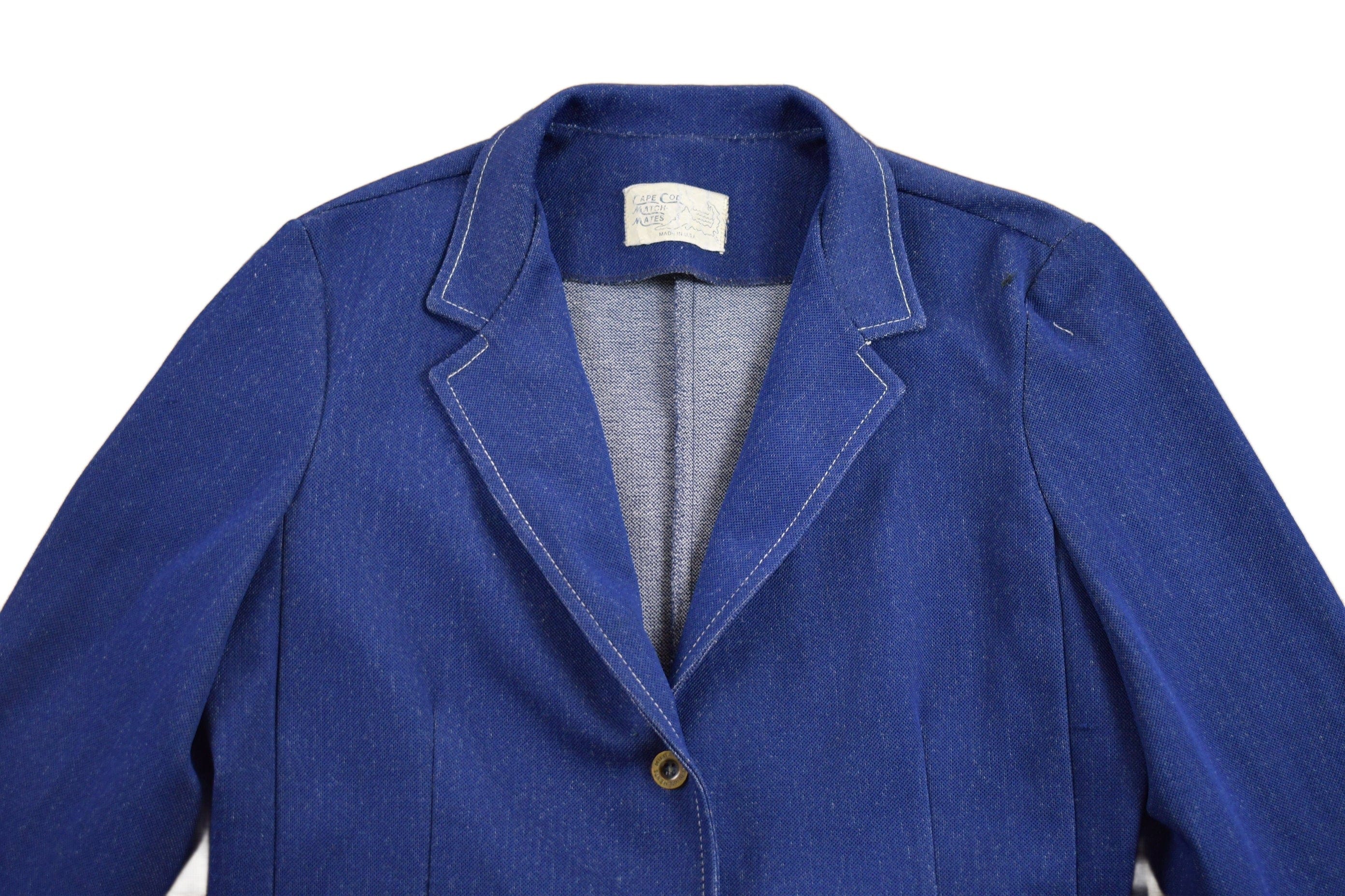 Vintage 1960s Cape Cod Match Mates Light Weight Denim Blazer Jacket Men's Small - Image 3