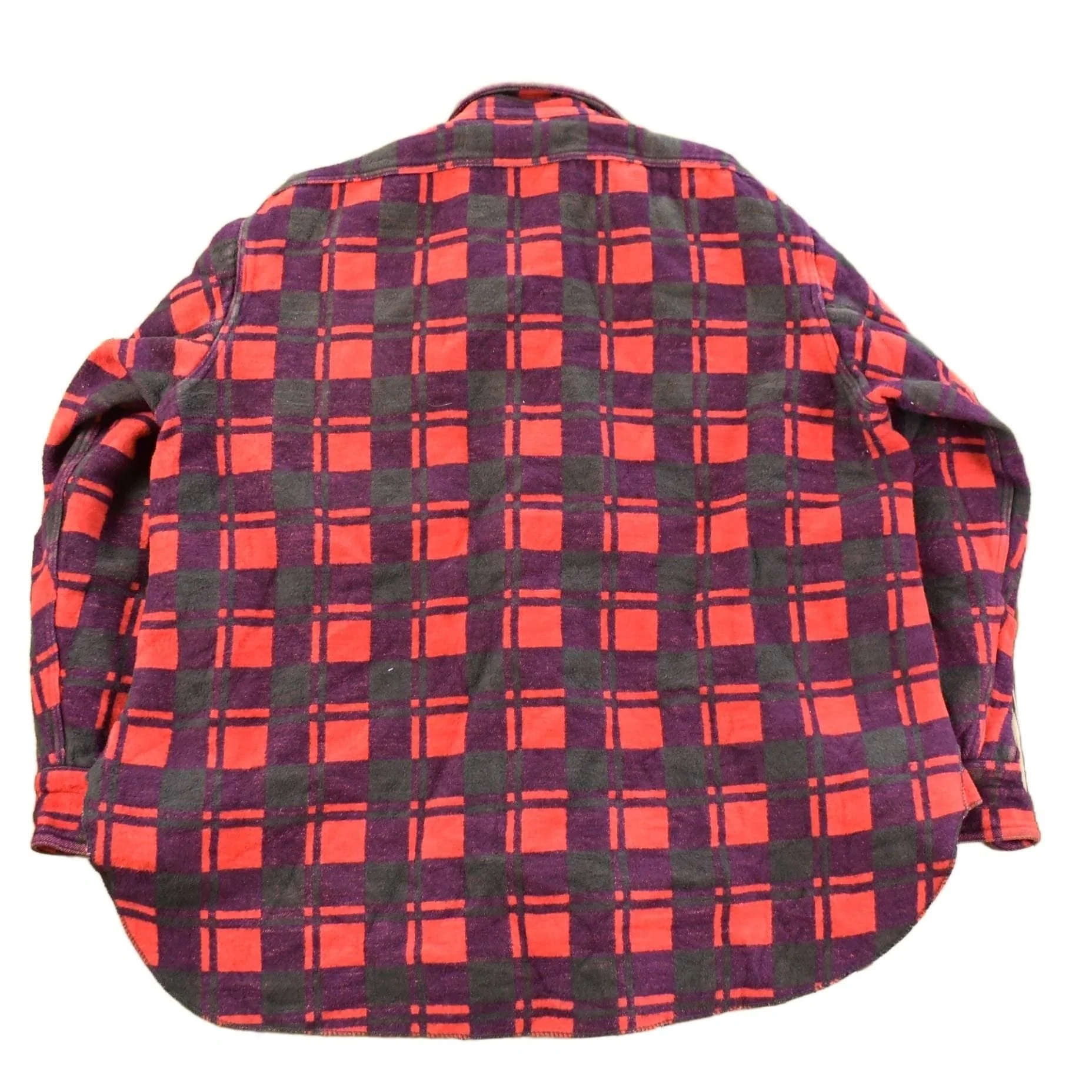 Vintage 1960s Champion Button Up Plaid Flannel Trucker Shirt Men's Large - Image 2