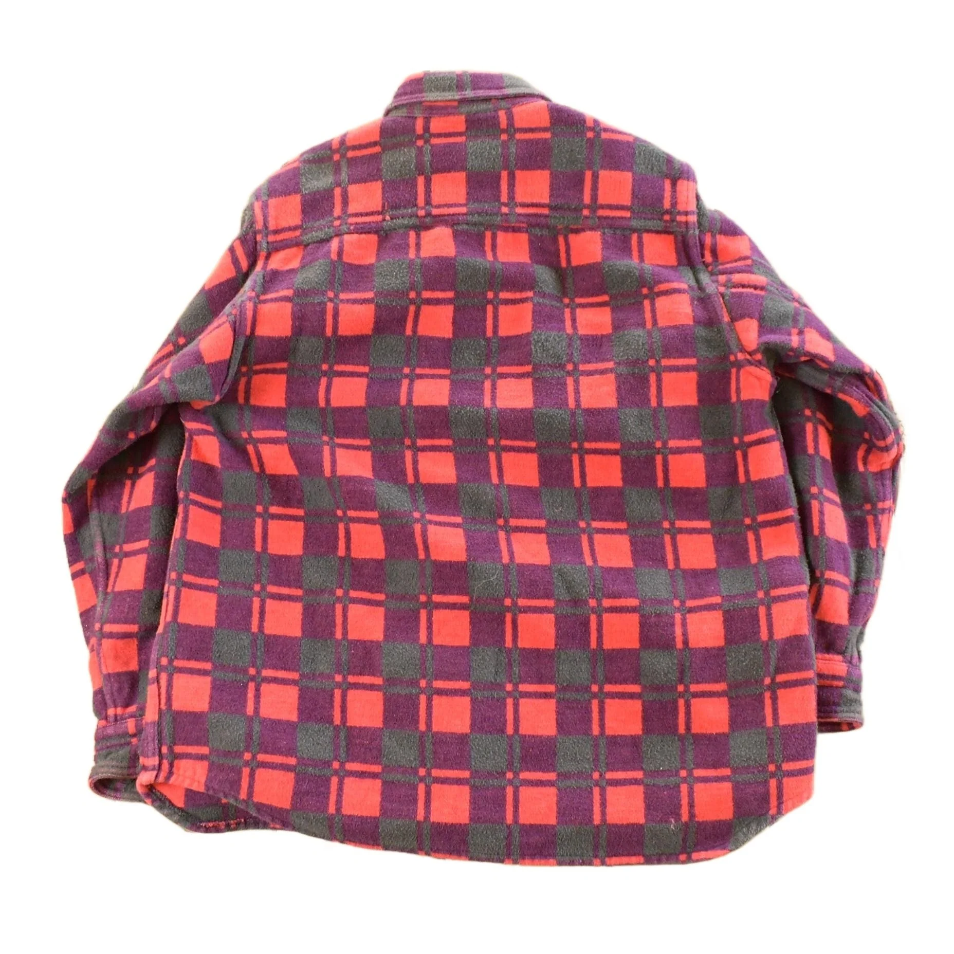 Vintage 1960s Champion Button Up Plaid Flannel Trucker Shirt Men's Small - Image 2