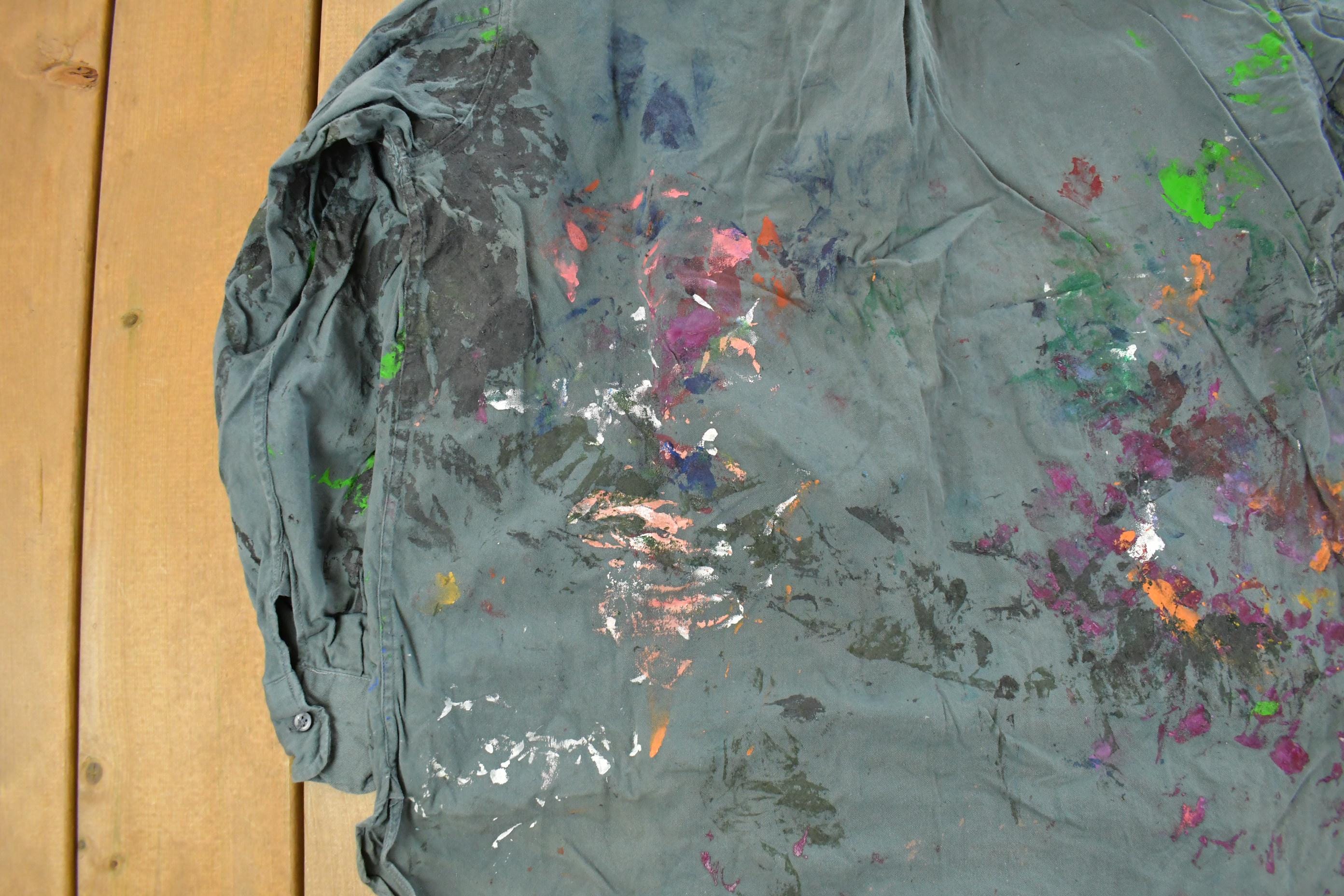 Vintage 1960s Champion Paint Splatter Button Up Shirt Men's Large - Image 6