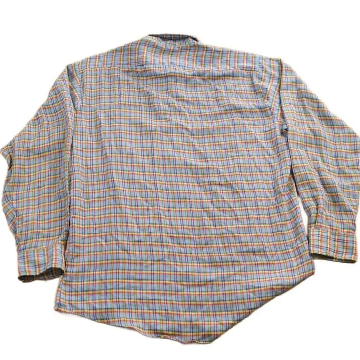 Vintage 1960s Cumberland Flannel Check Button Up Shirt Men's Medium - Image 2