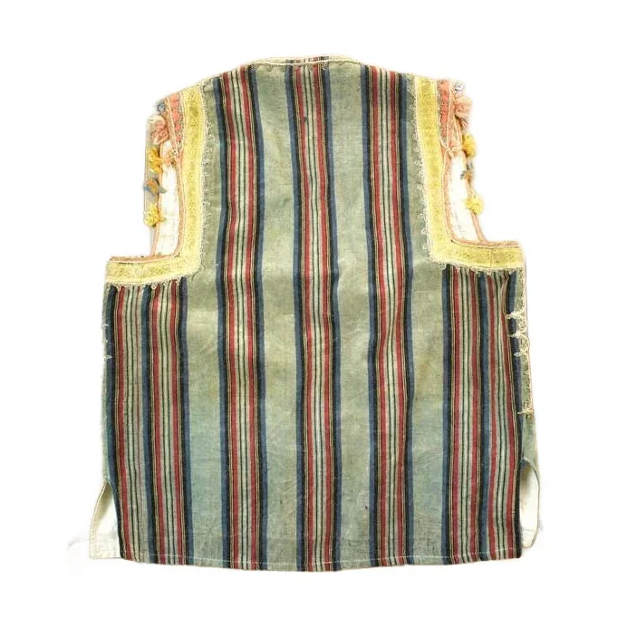 Vintage 1960s Folk Rainbow Silk Velvet Antique Romanian Hand Embroidered Folk Vest - Image 2