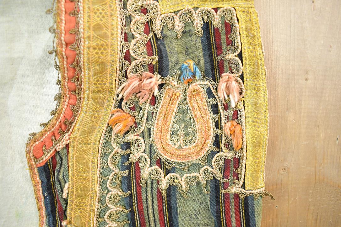 Vintage 1960s Folk Rainbow Silk Velvet Antique Romanian Hand Embroidered Folk Vest - Image 3