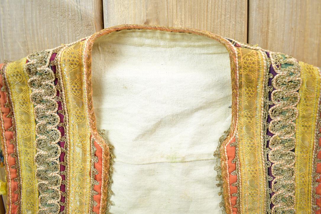 Vintage 1960s Folk Rainbow Silk Velvet Antique Romanian Hand Embroidered Folk Vest - Image 4